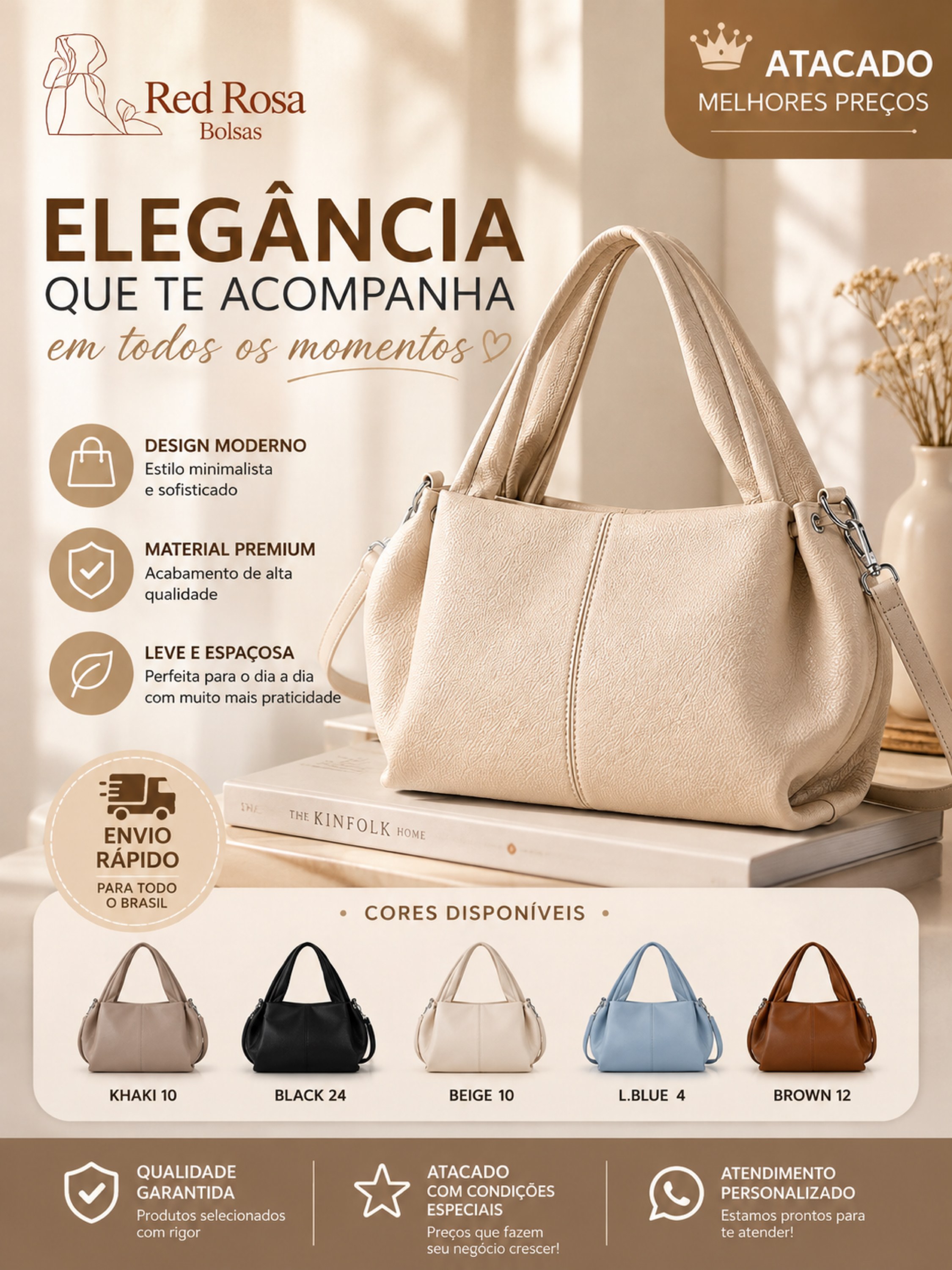 Bolsa Feminina Ombro e Transversal 08055