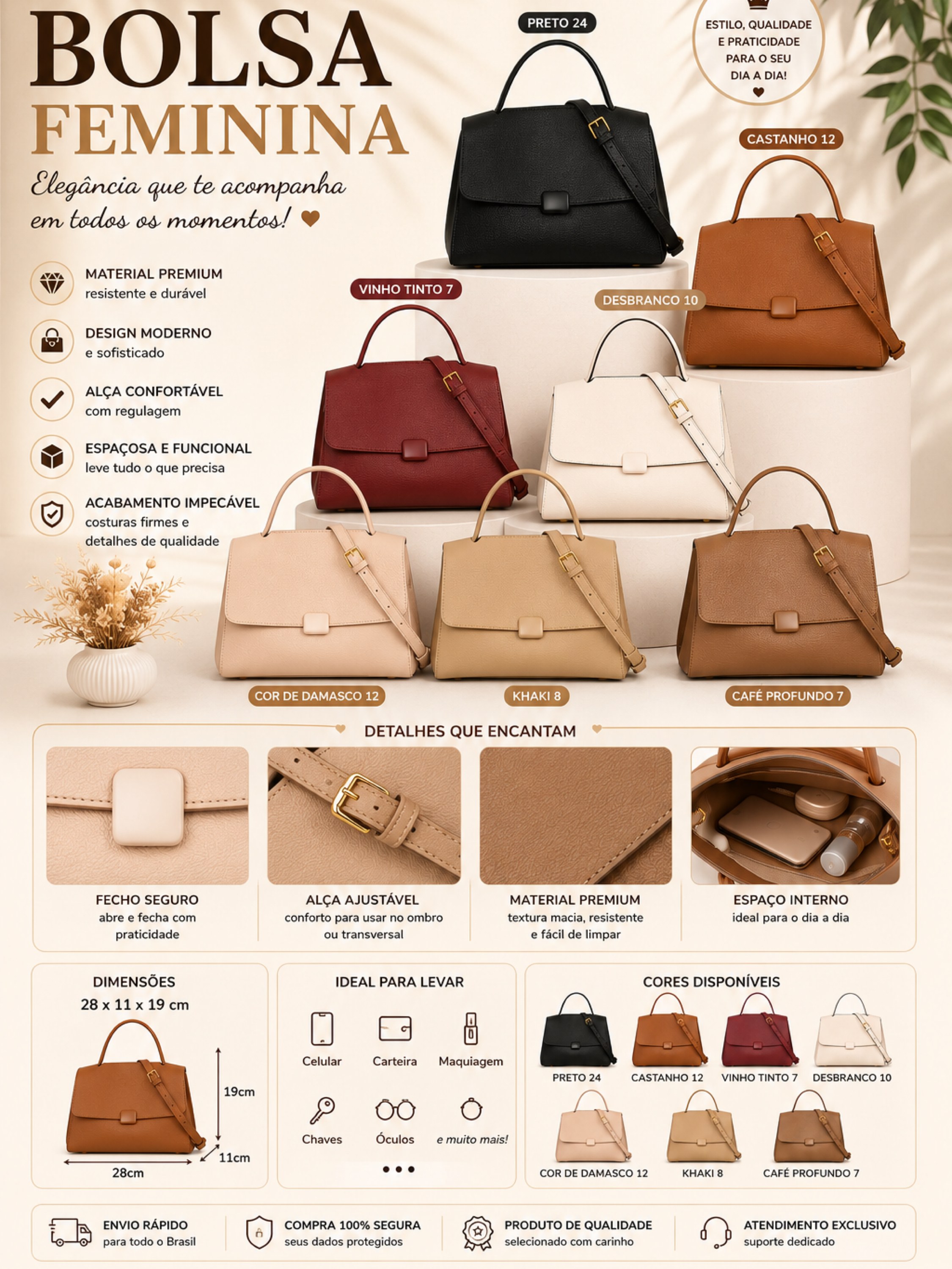 BOLSA FEMININA PREMIUM F053