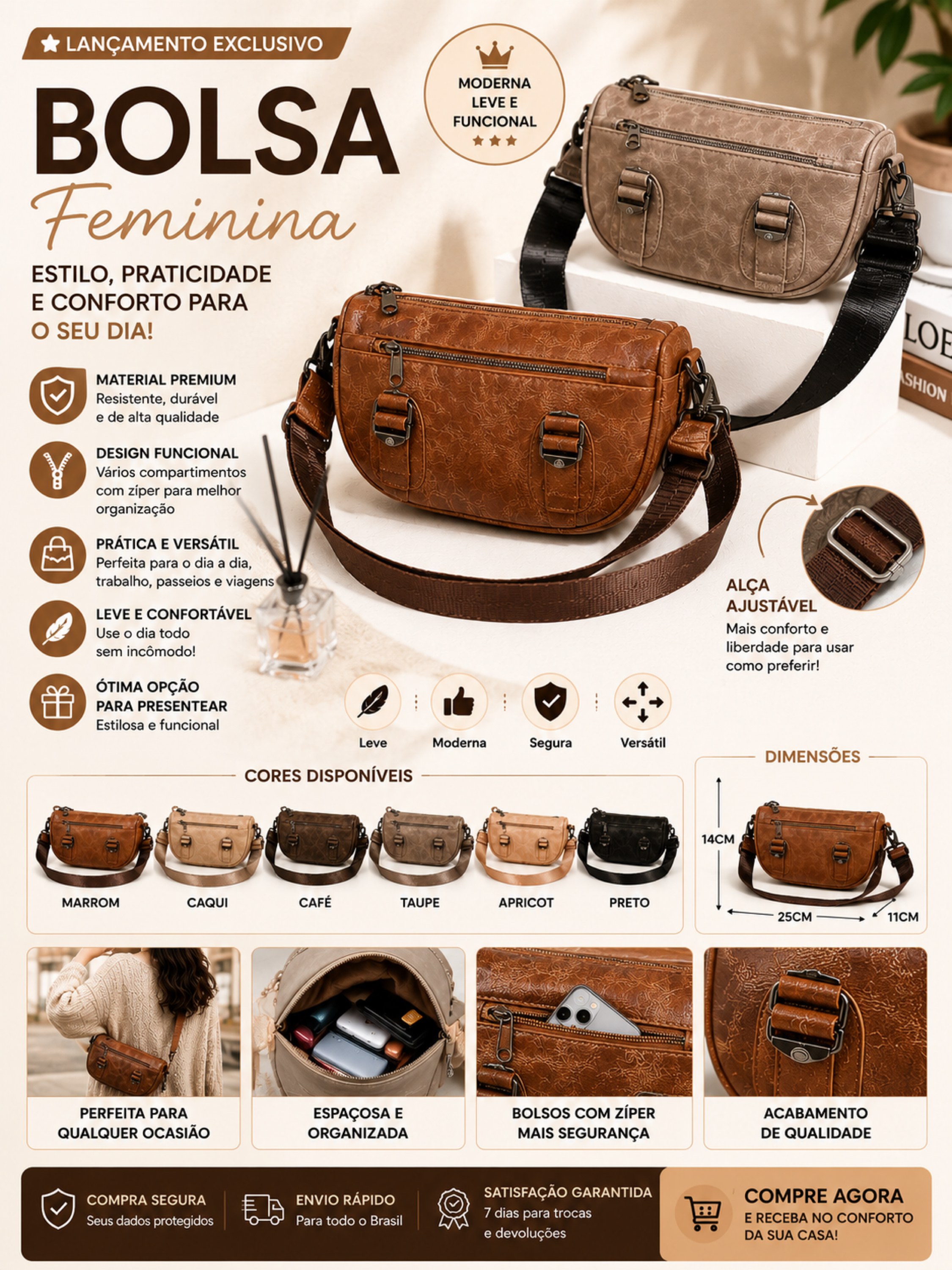 Bolsa Feminina Tiracolo Vintage  2403