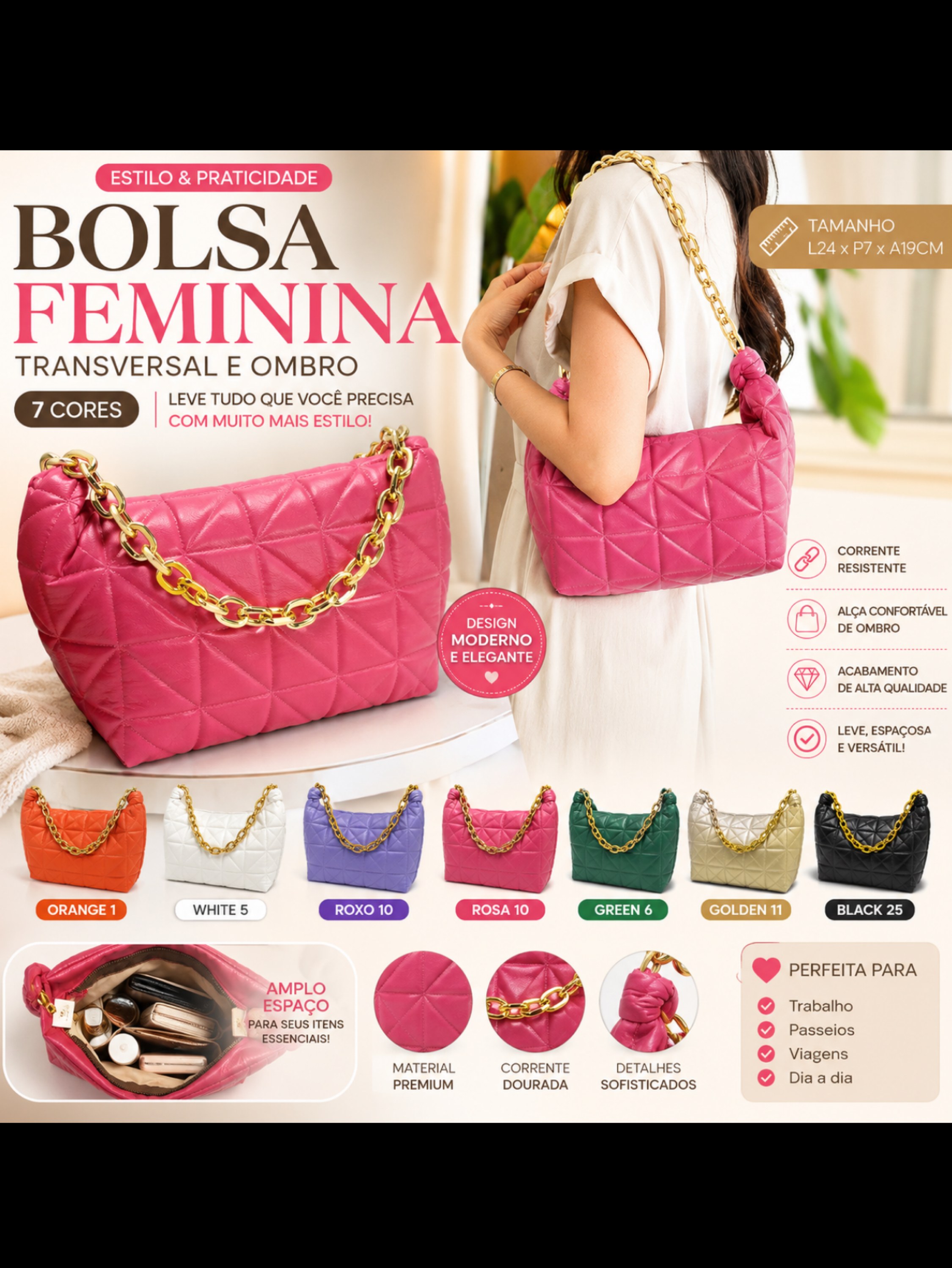 Bolsa Feminina Matelassê 06132