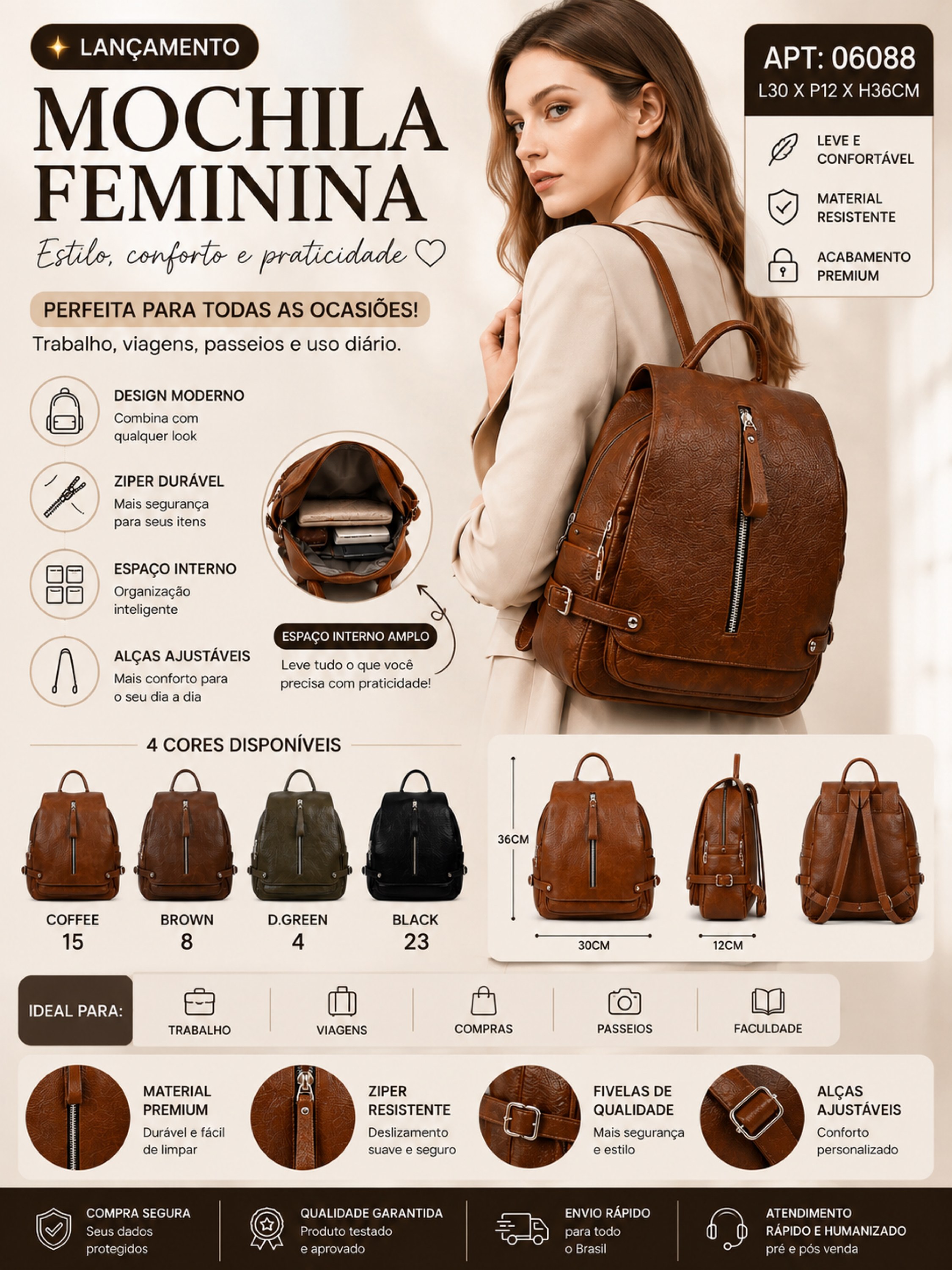 Mochila feminina 06088