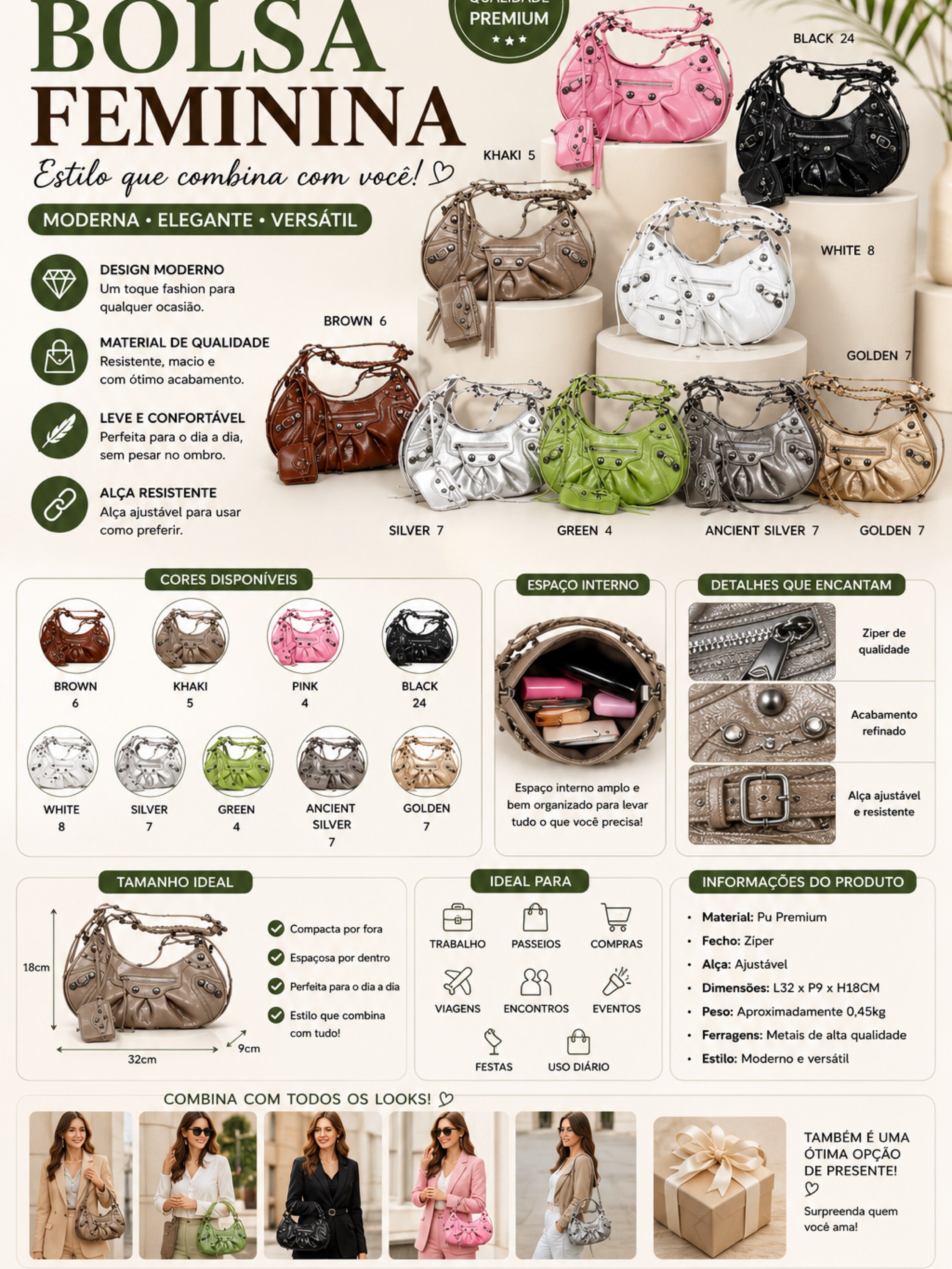 BOLSA FEMININA VINTAGE 06178