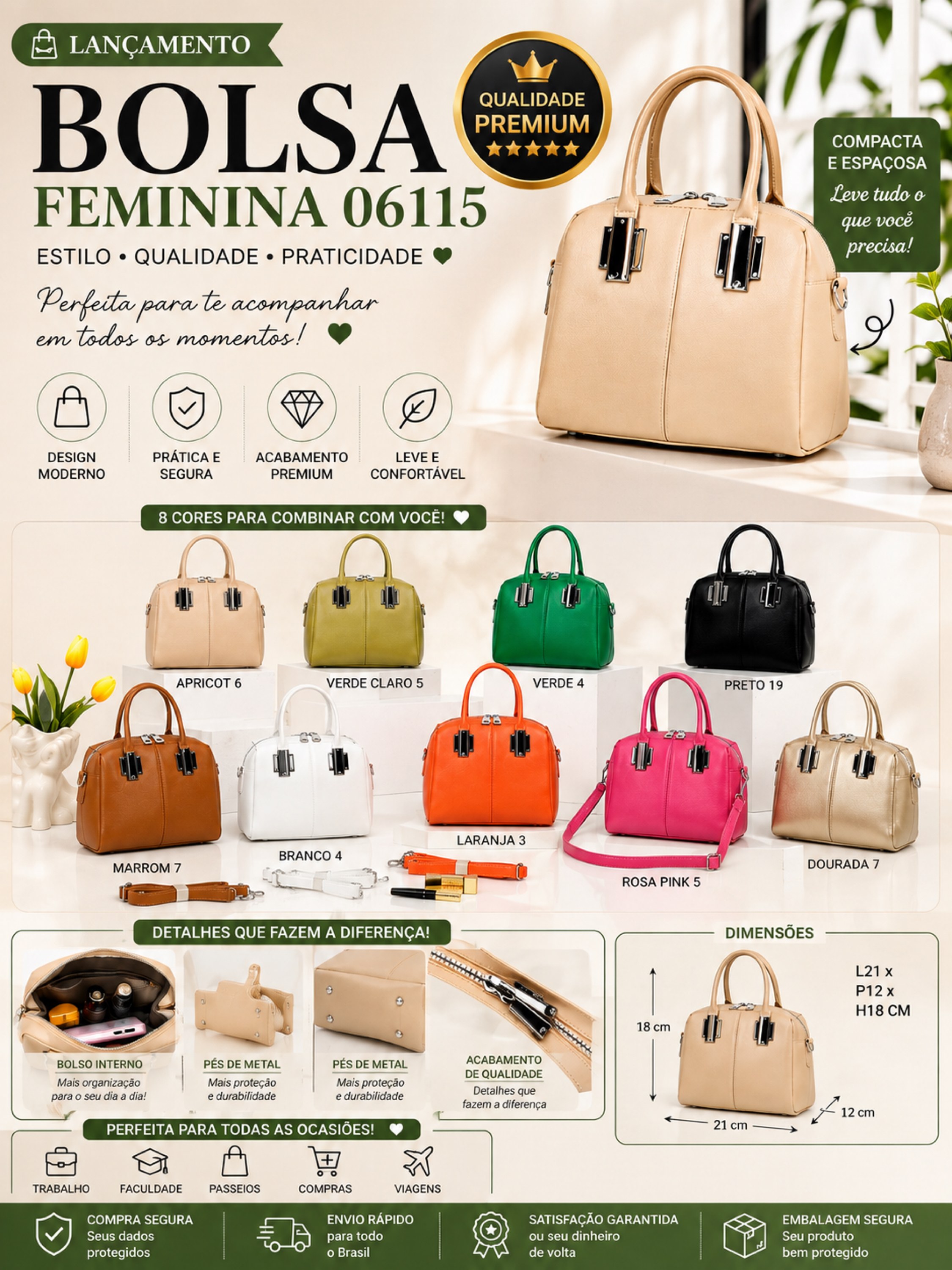 Bolsa Feminina Baú 06115