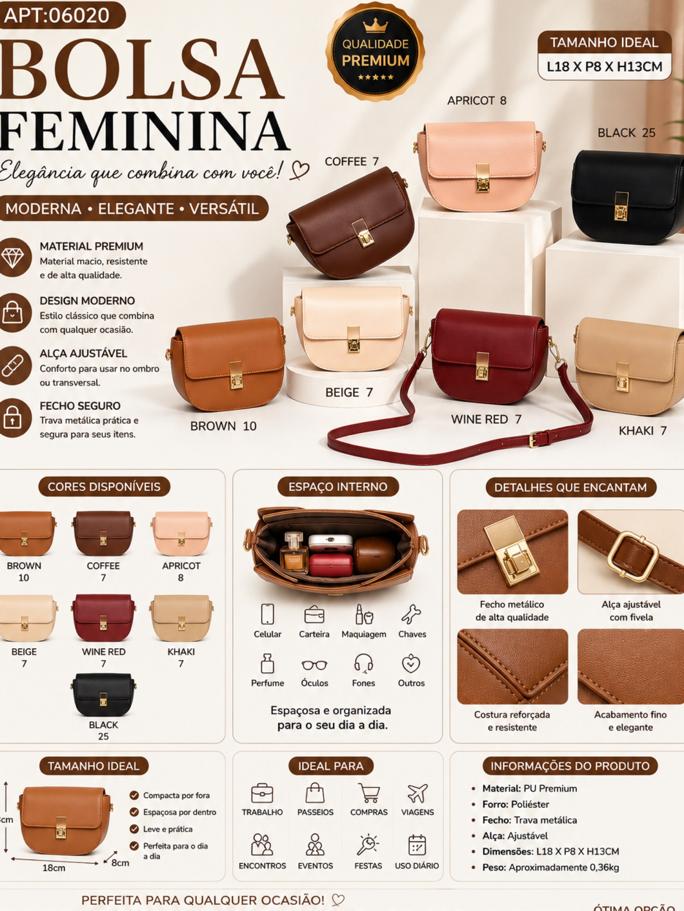 BOLSA FEMININA PREMIUM 06020