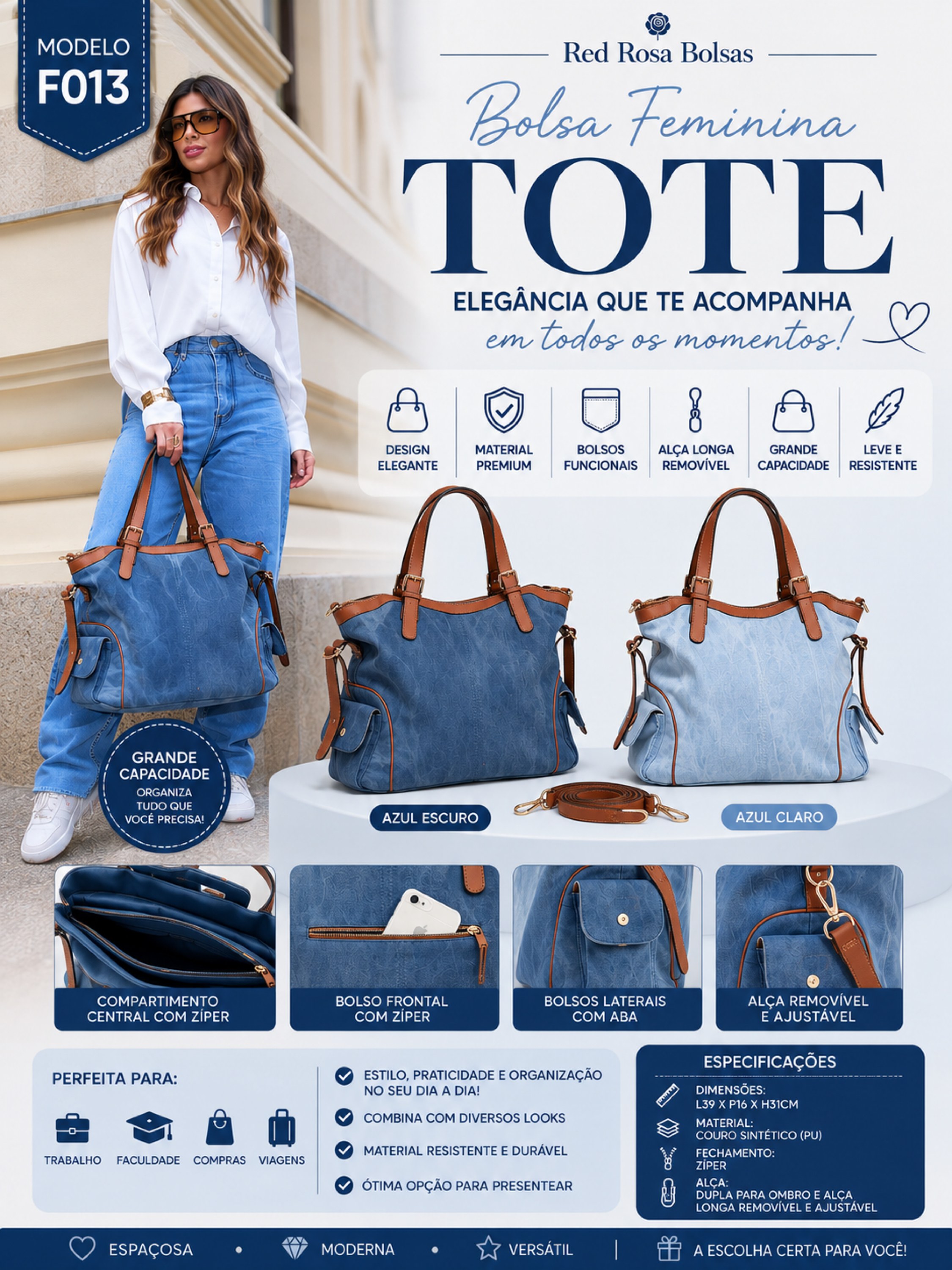 Bolsa  jeans grande 06135