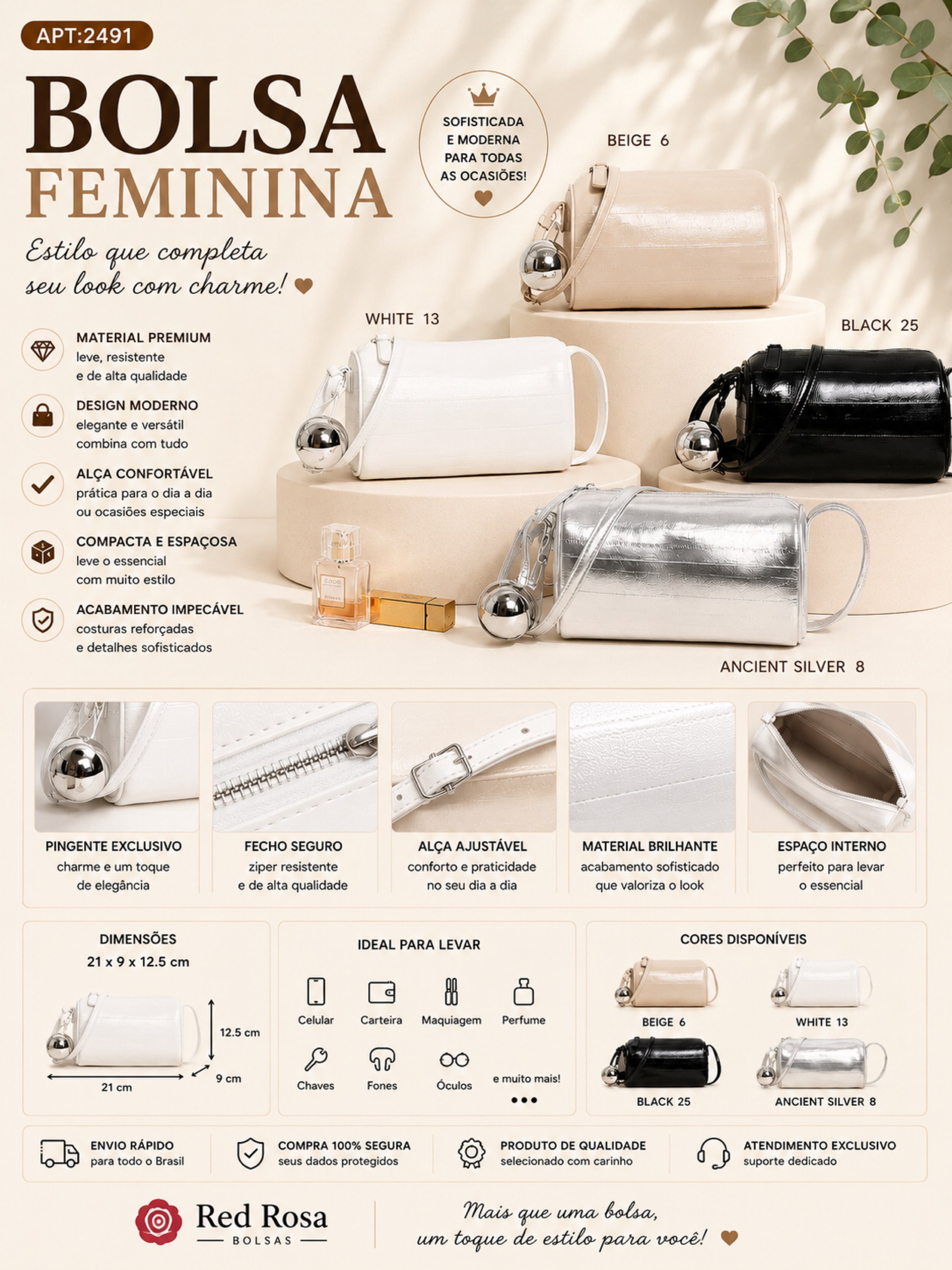 BOLSA FEMININA PREMIUM 2491