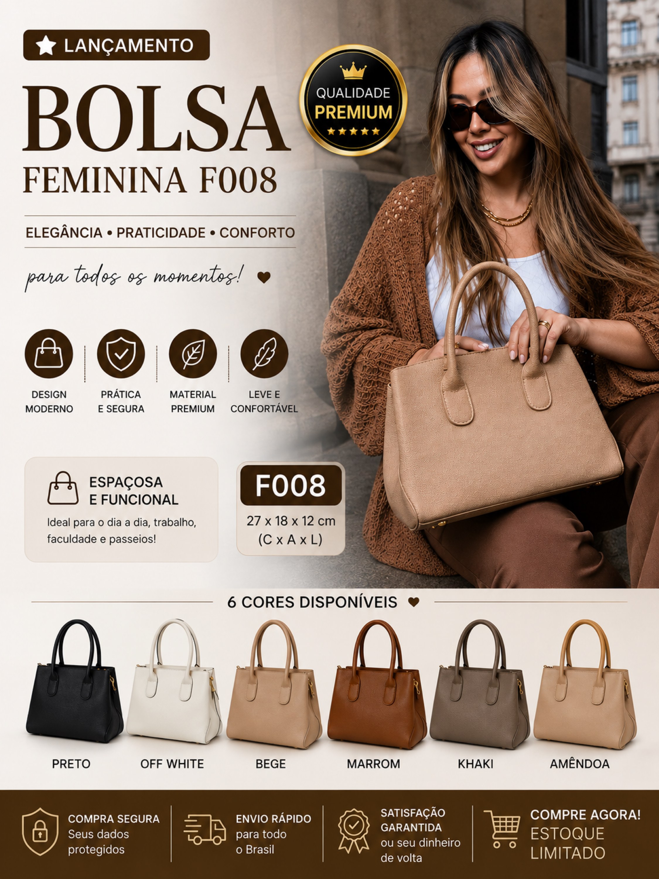Bolsa Feminina Elegante F008