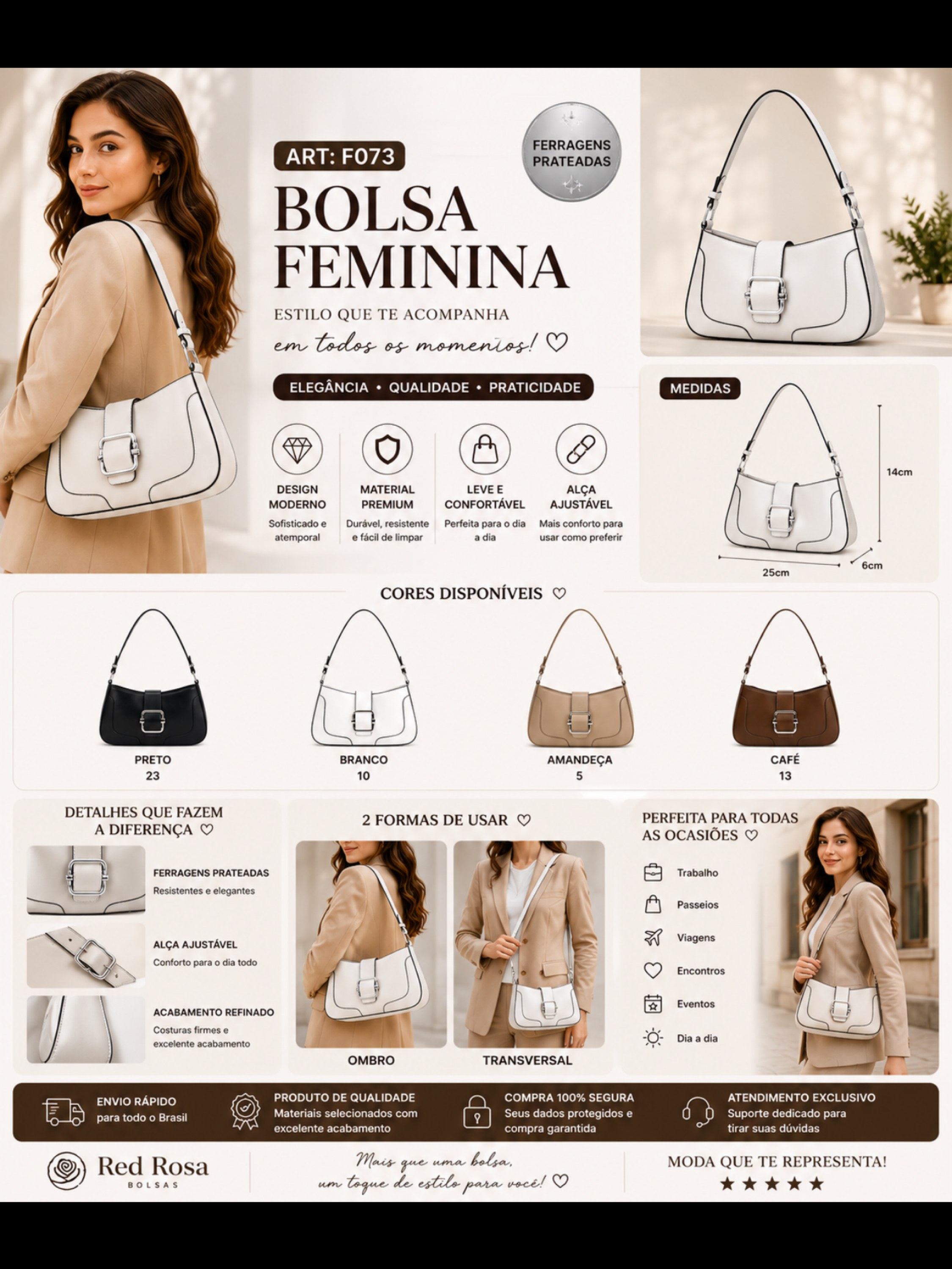 BOLSA FEMININA PREMIUM F073