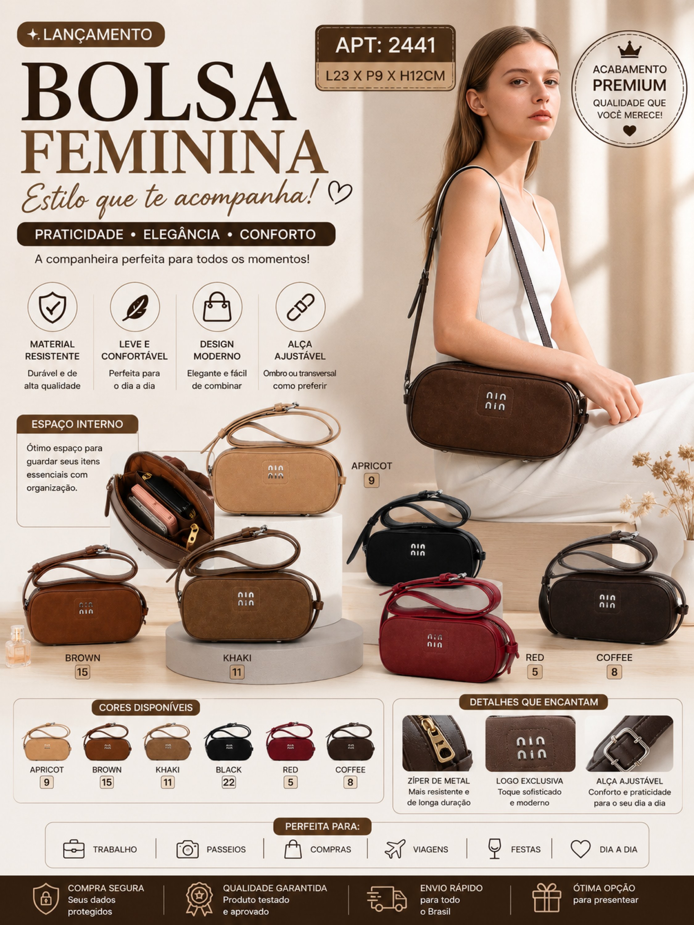 Bolsa camurça 2441