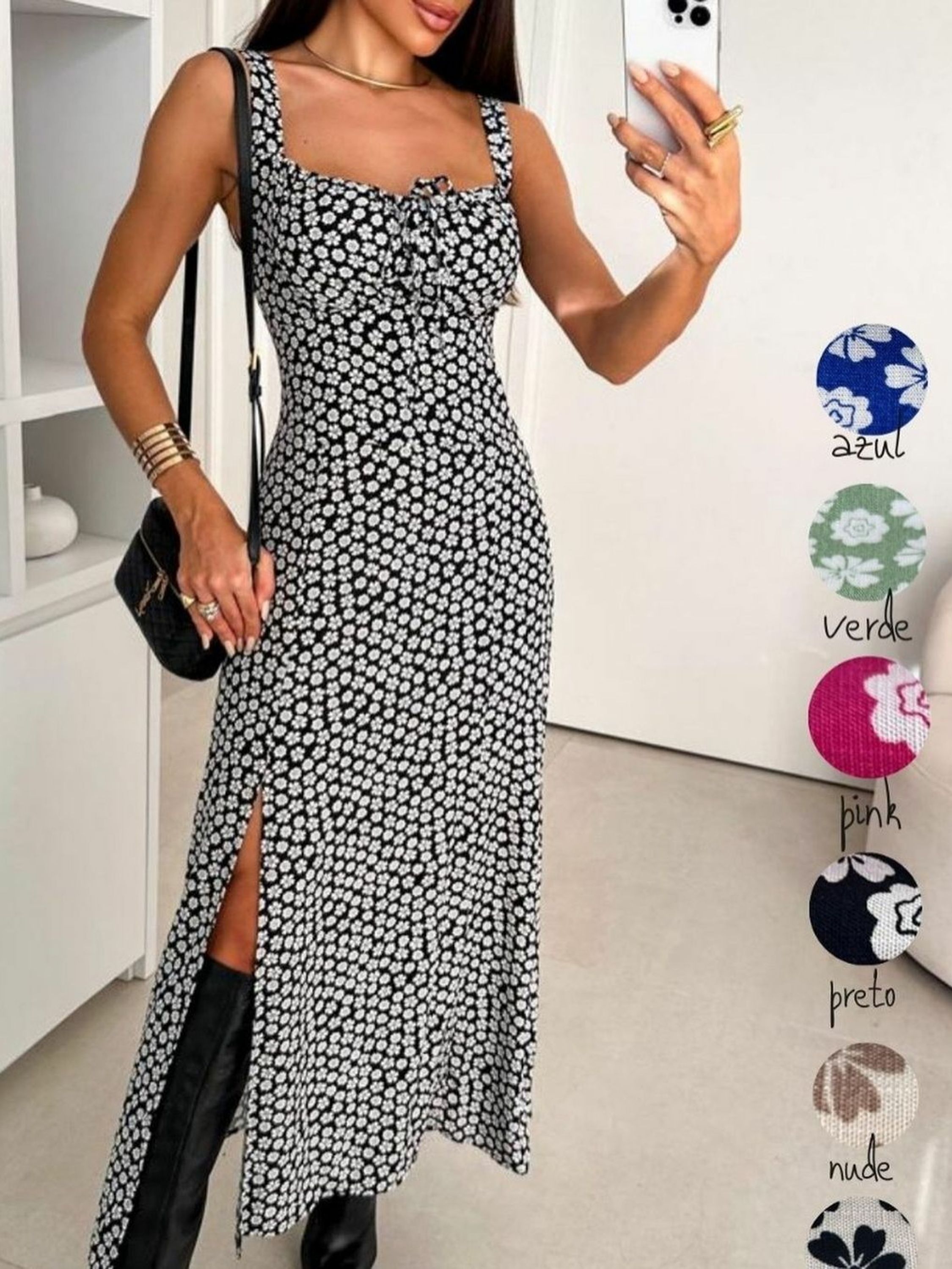 Vestido longuete Romântic , moda  blogueira boutique luxo coleção verão .