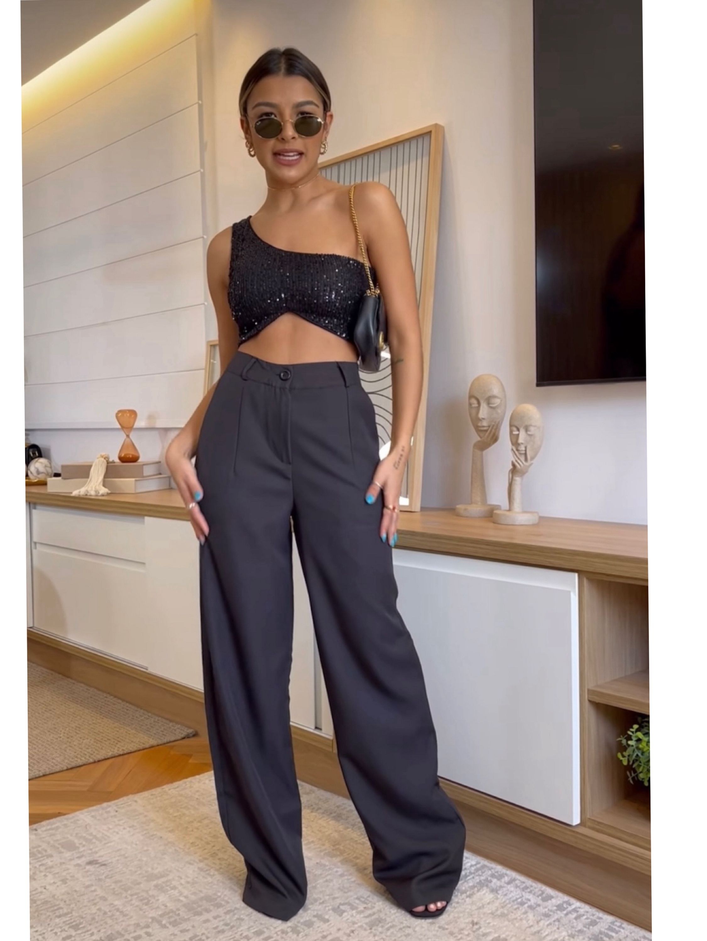 Calça pantalona FW fashion