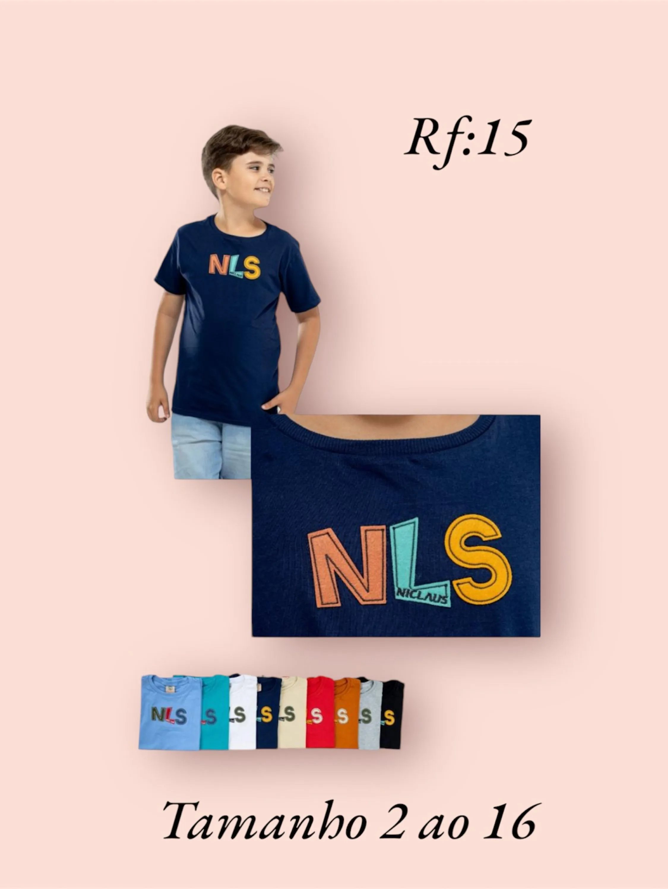 Camiseta infantil e juvenil