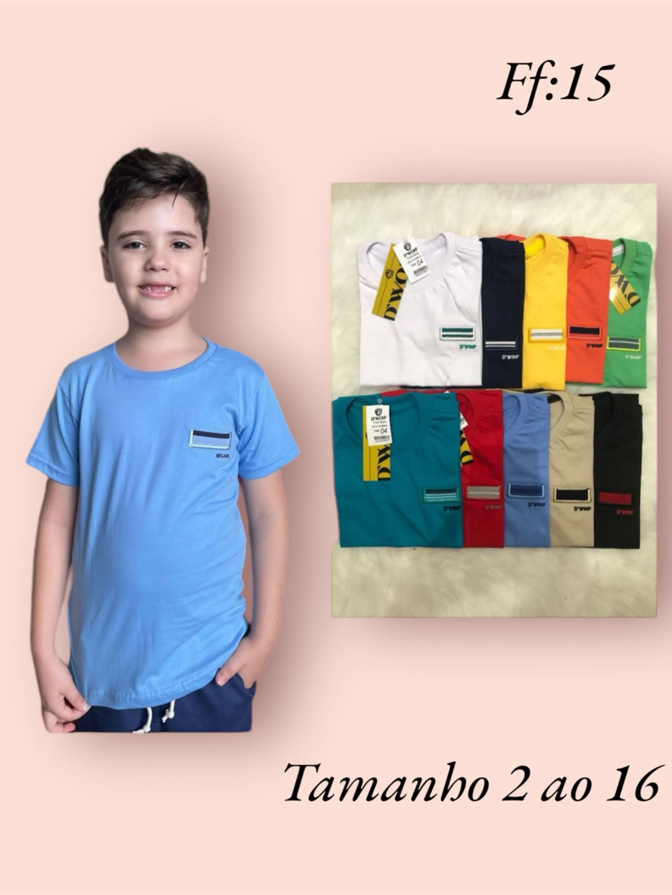 Camiseta juvenil e infantil masculino