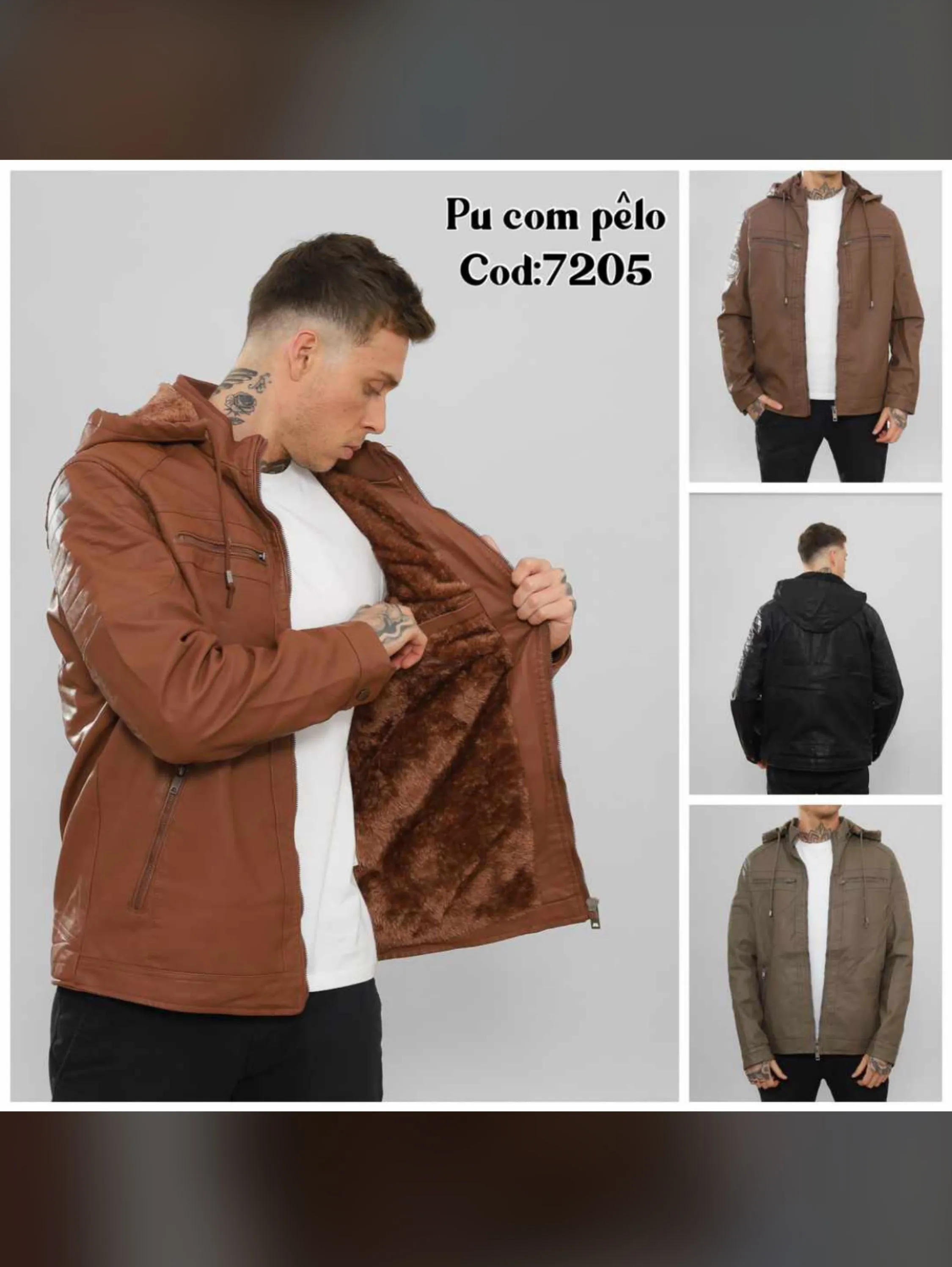 Jaqueta masculina couro