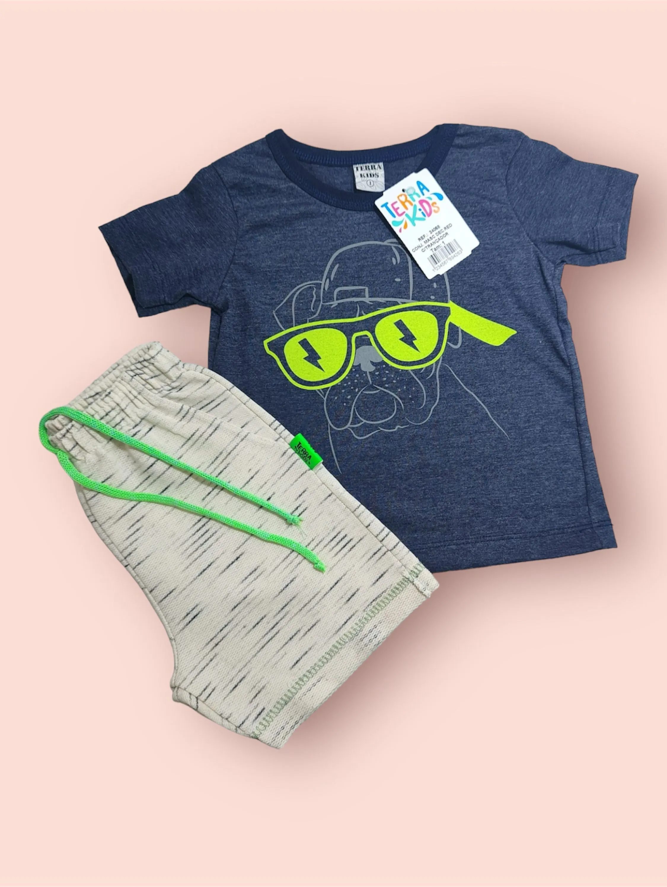 Conjunto camiseta e short infantil e juvenil