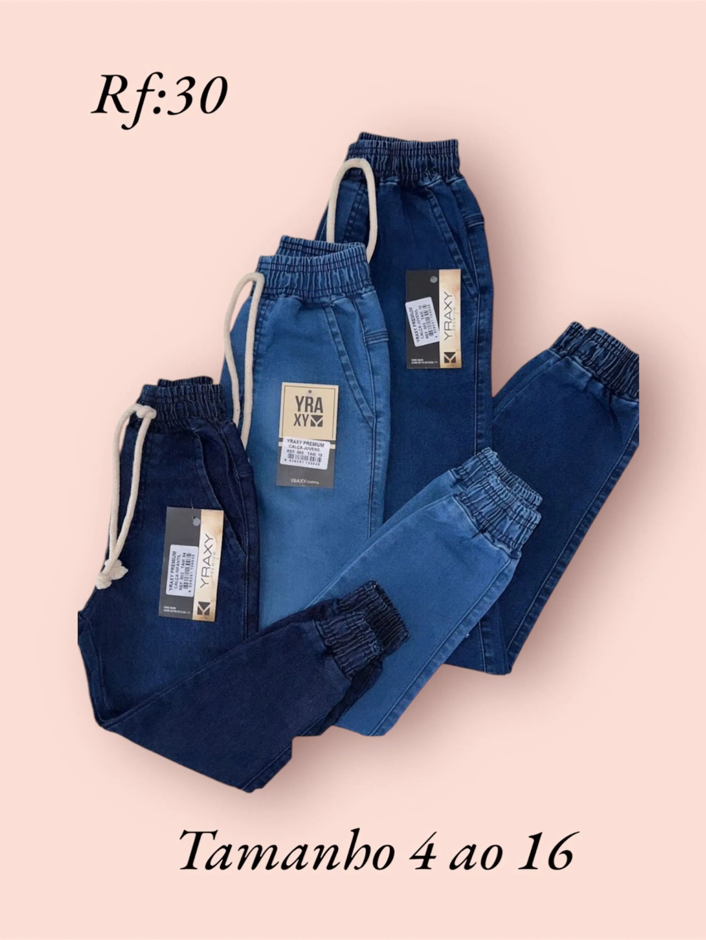 Calça jeans infantil e juvenil masculina