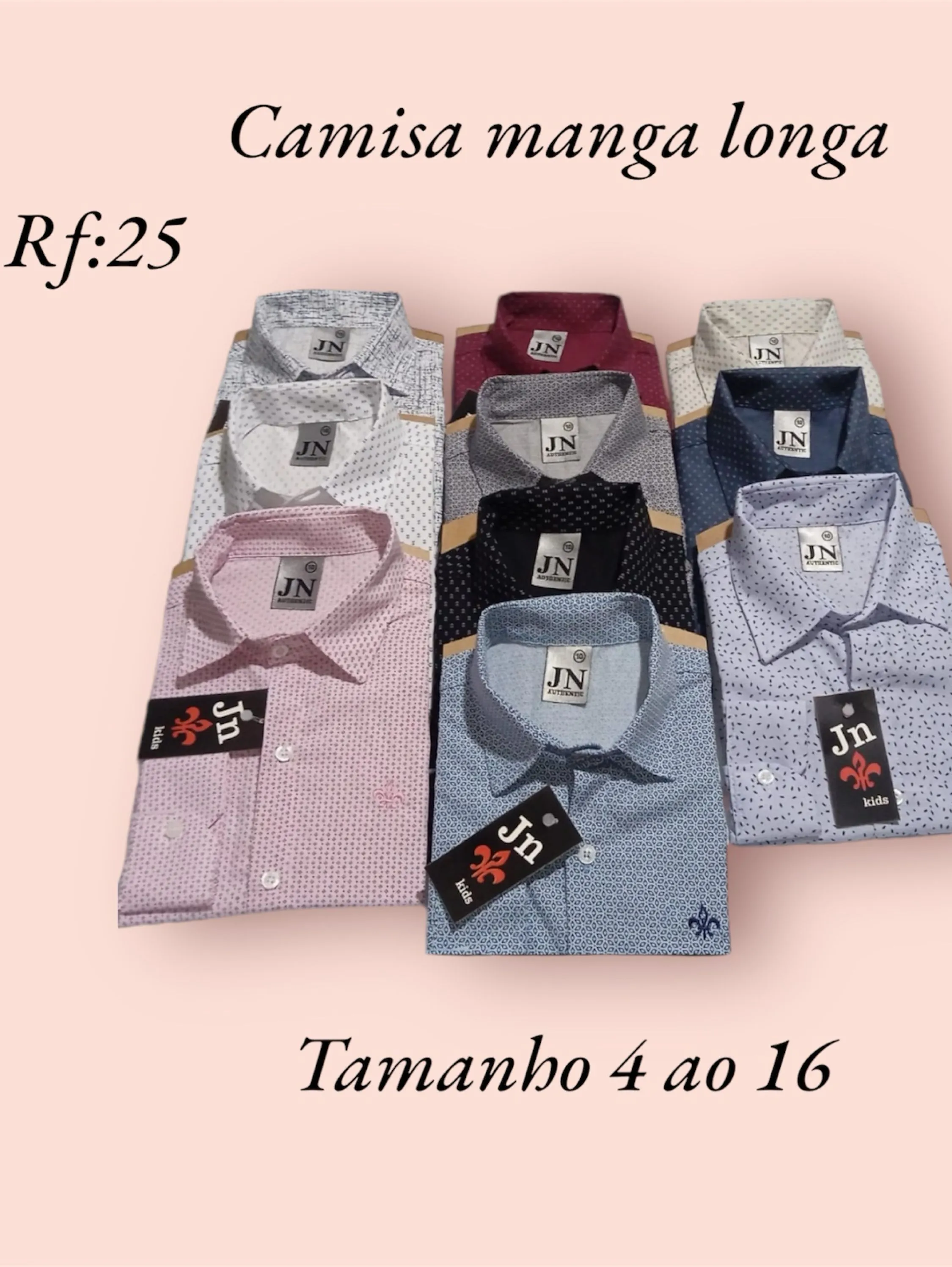 Camisa infantil e juvenil masculina