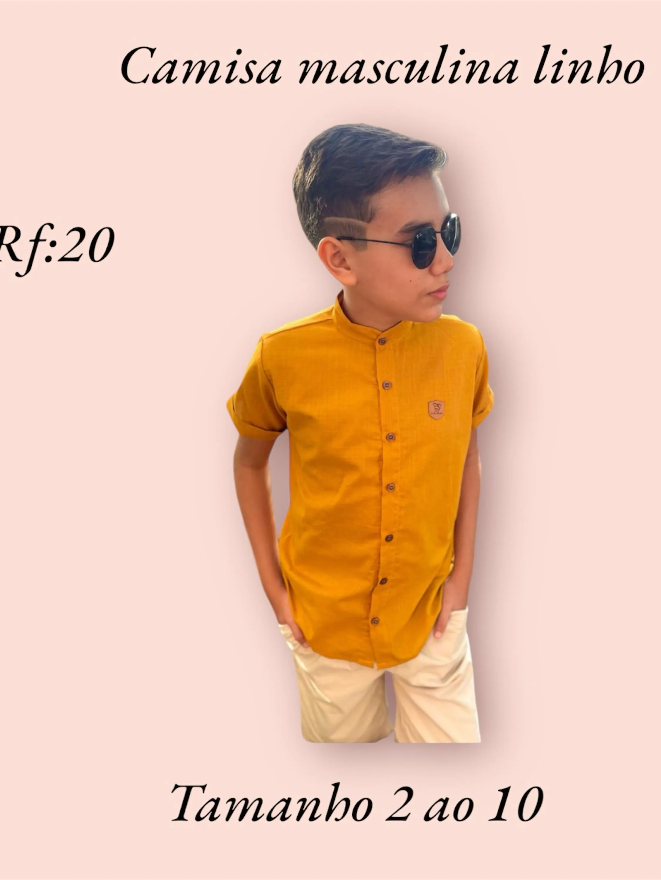 Camisa infantil masculina linho