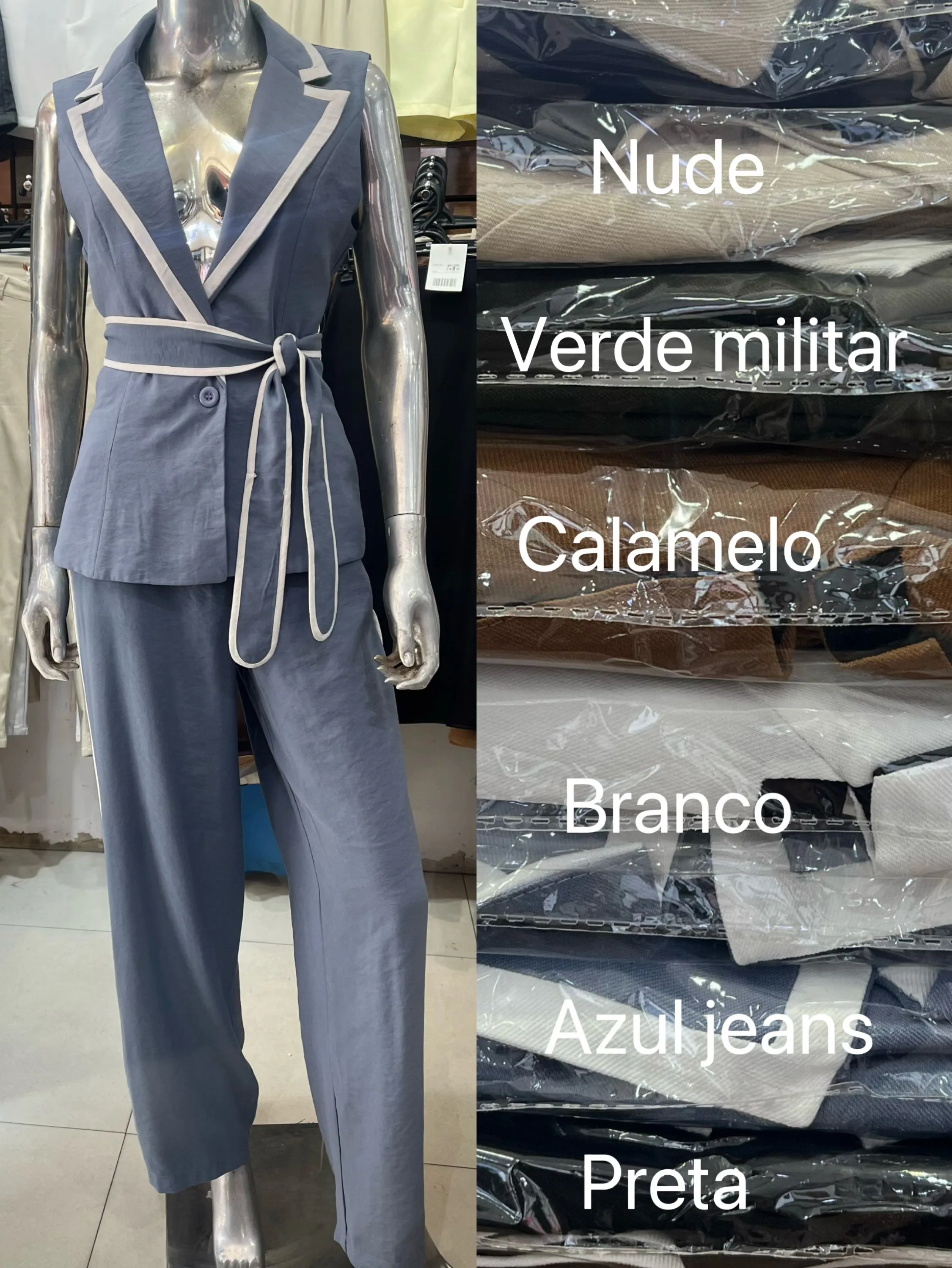 Conjunto linho marrante social muito linda