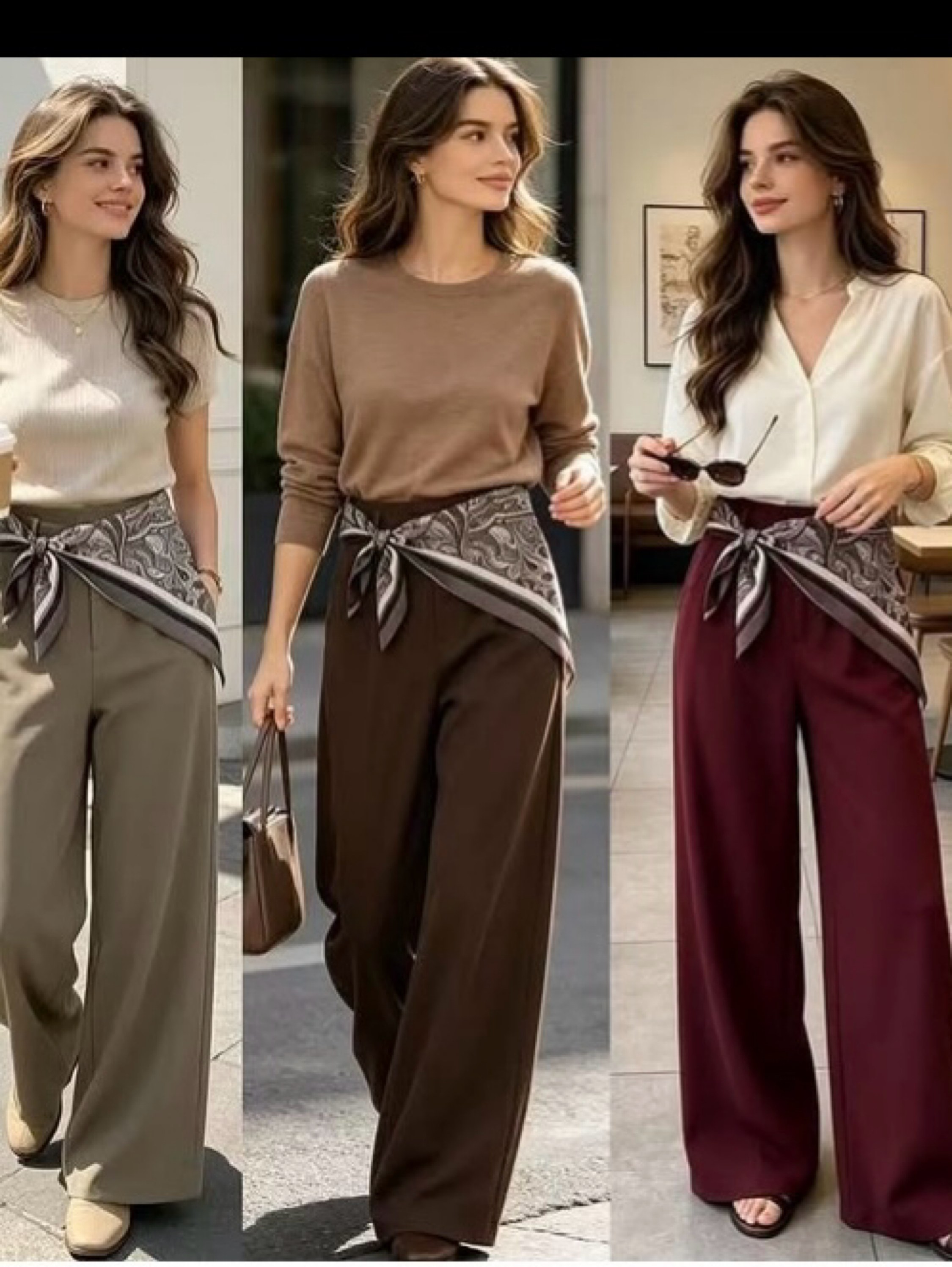Pantalona com lenço decido novo com elateca social linda