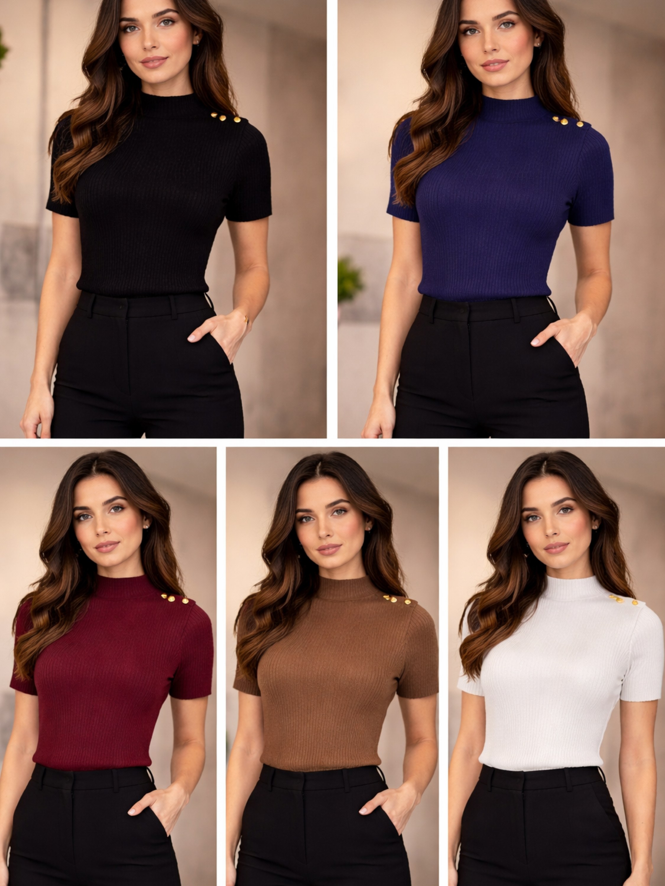 Blusa motal macio social novidade linda