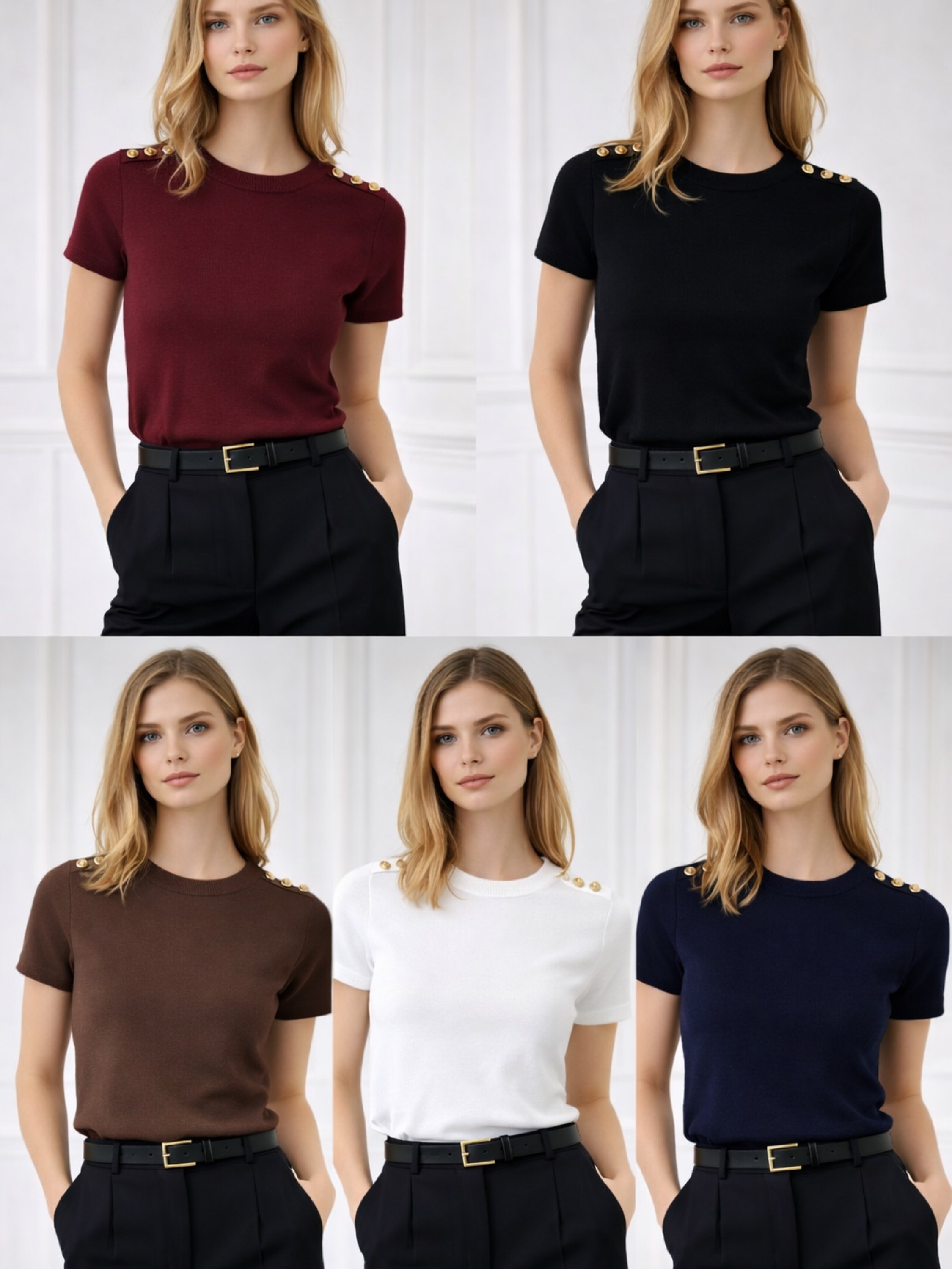 Blusa motal macio ombro com botão linda novidade