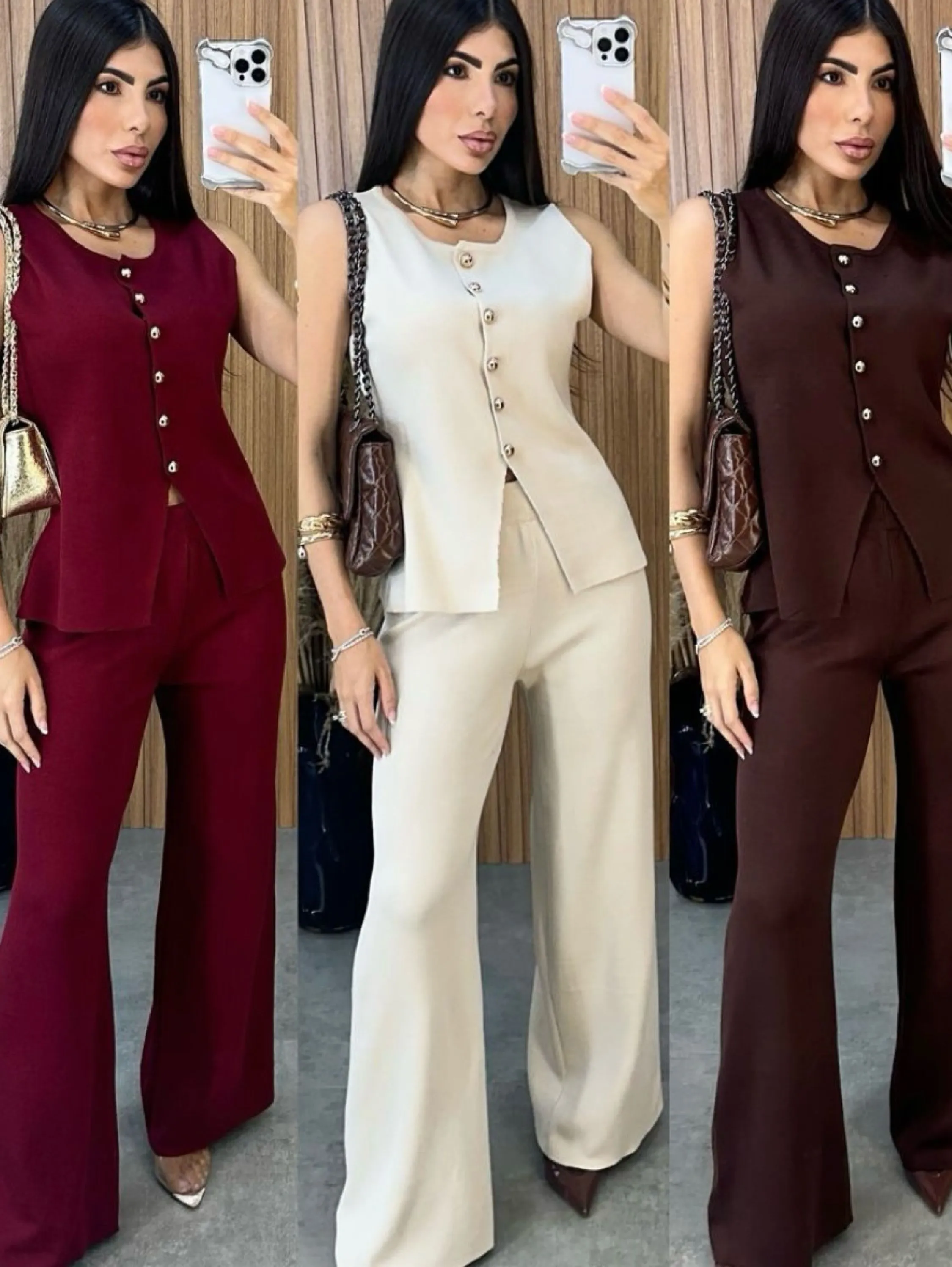 conjunto tricô motal novidade linda
