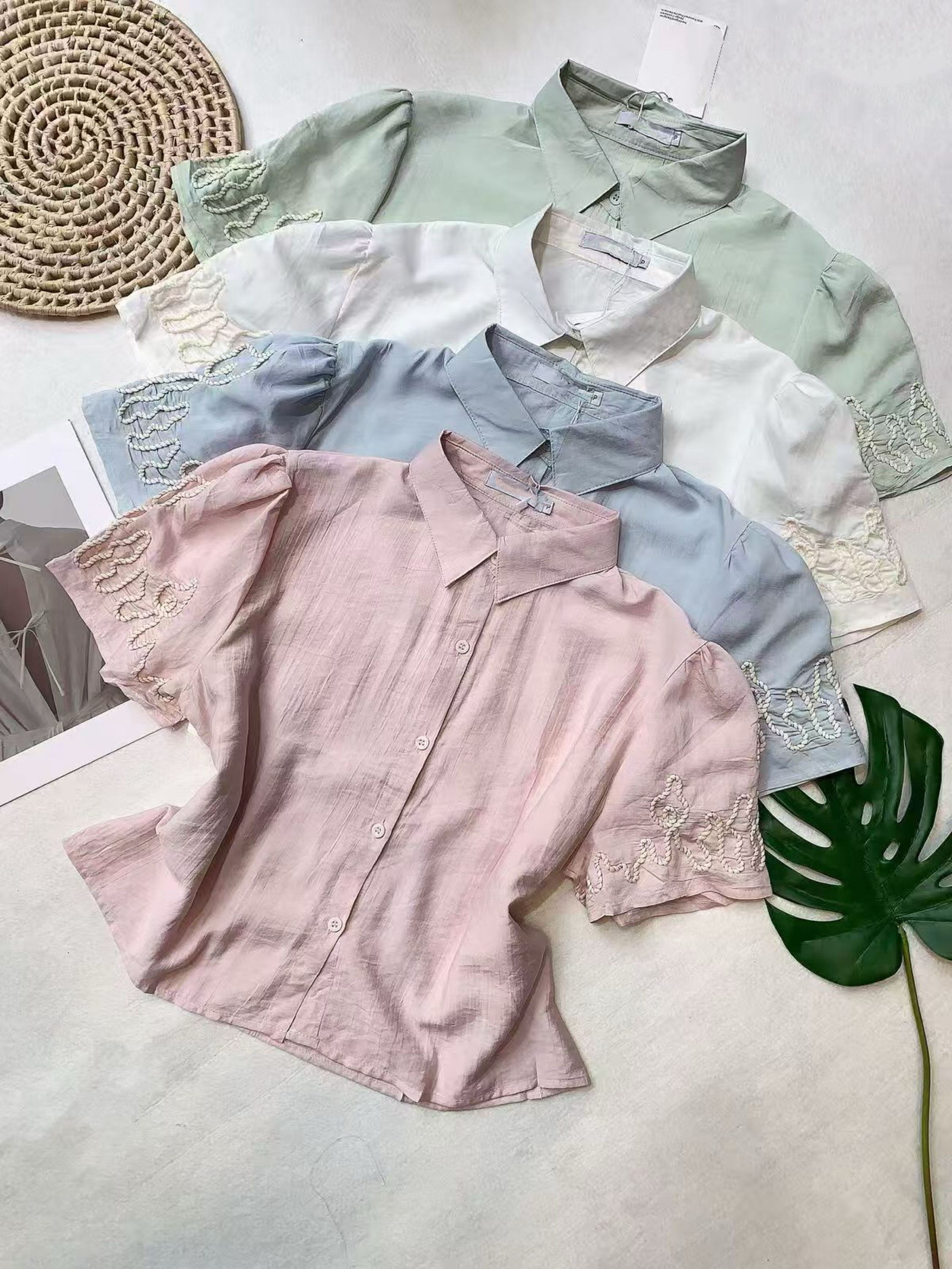 Camisa curta portada manga linho novo social linda