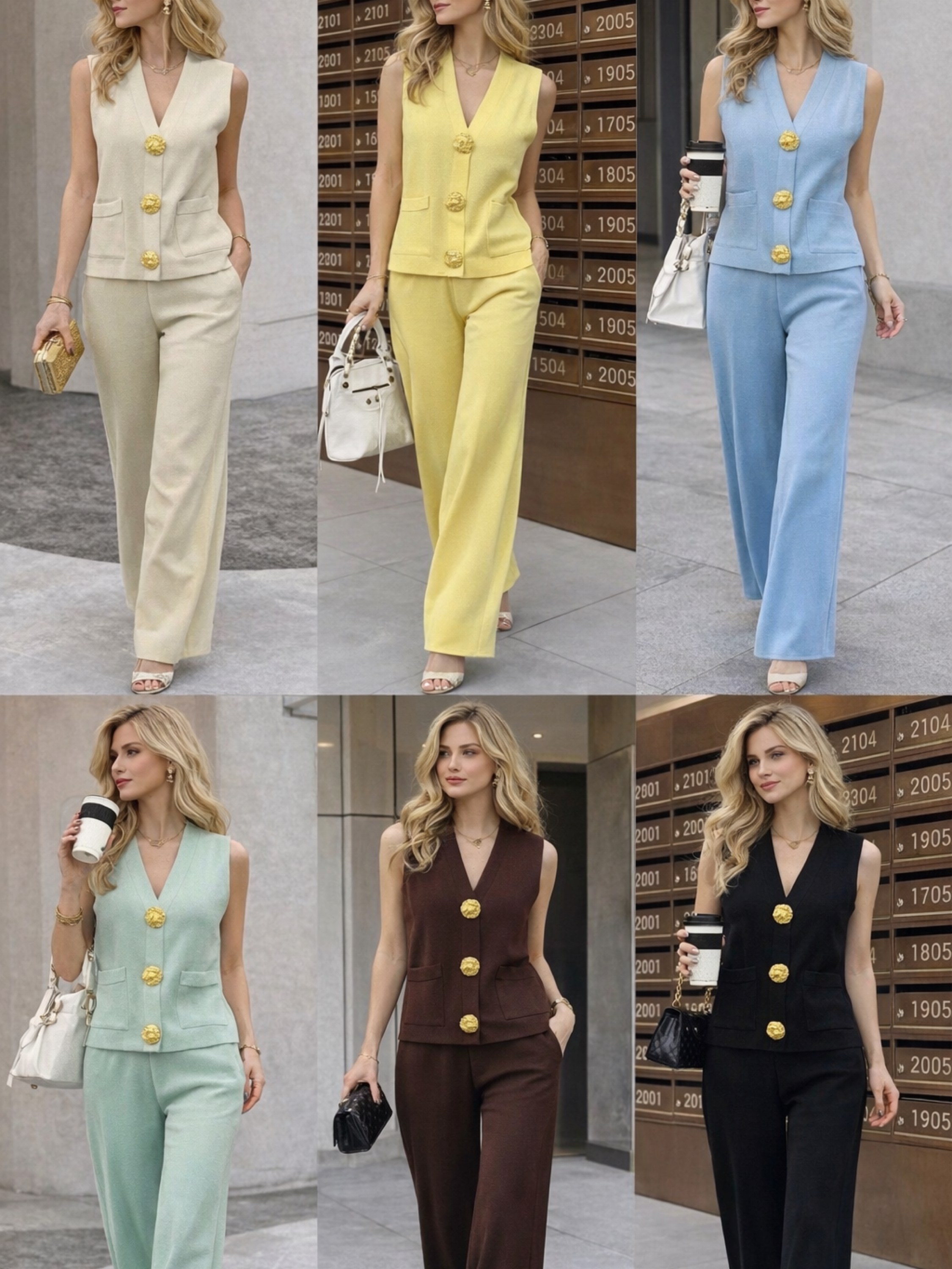 conjunto tricô motal novidade social botao linda