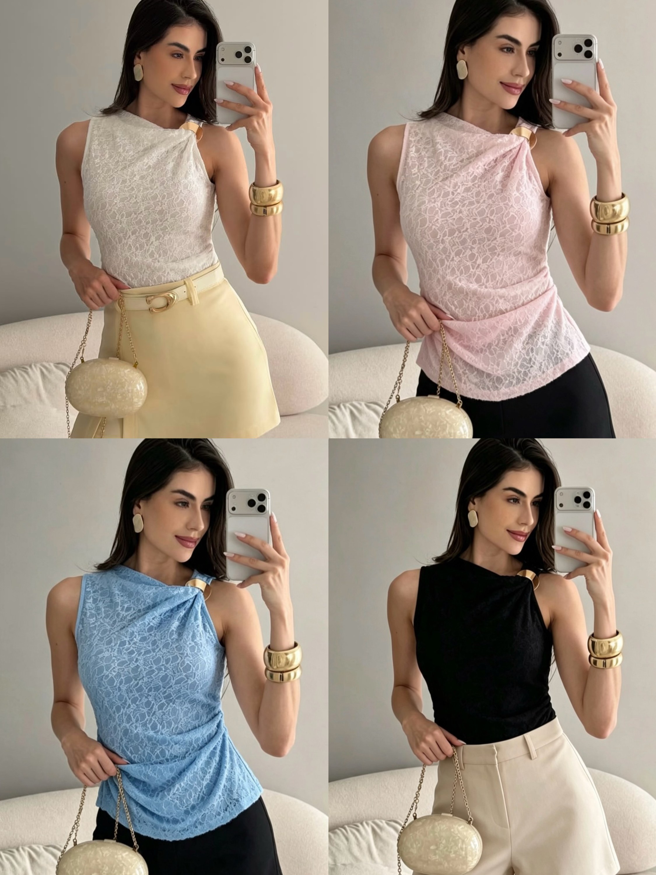 Regada renda forrado social linda