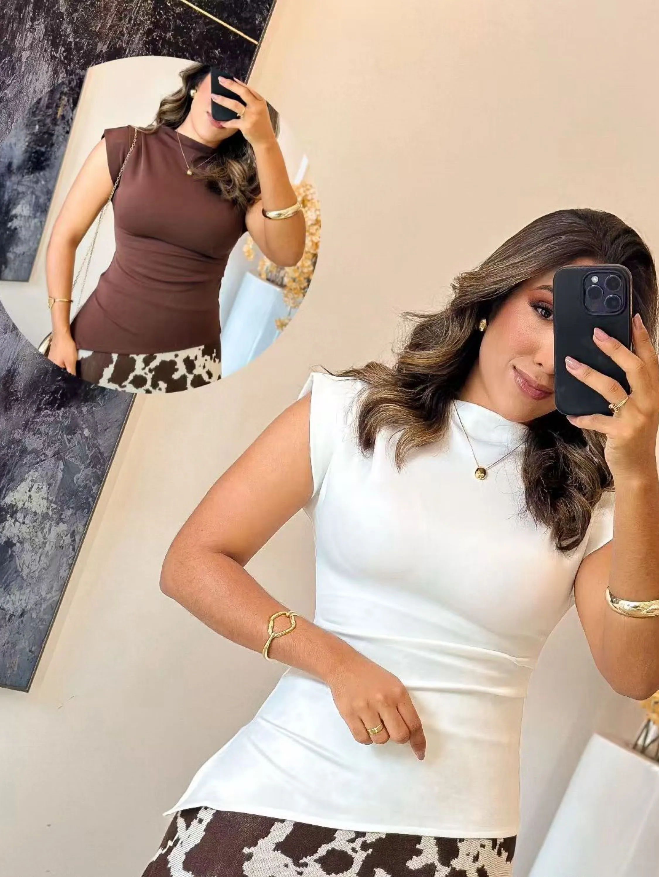Blusa social neoprene novidade linda