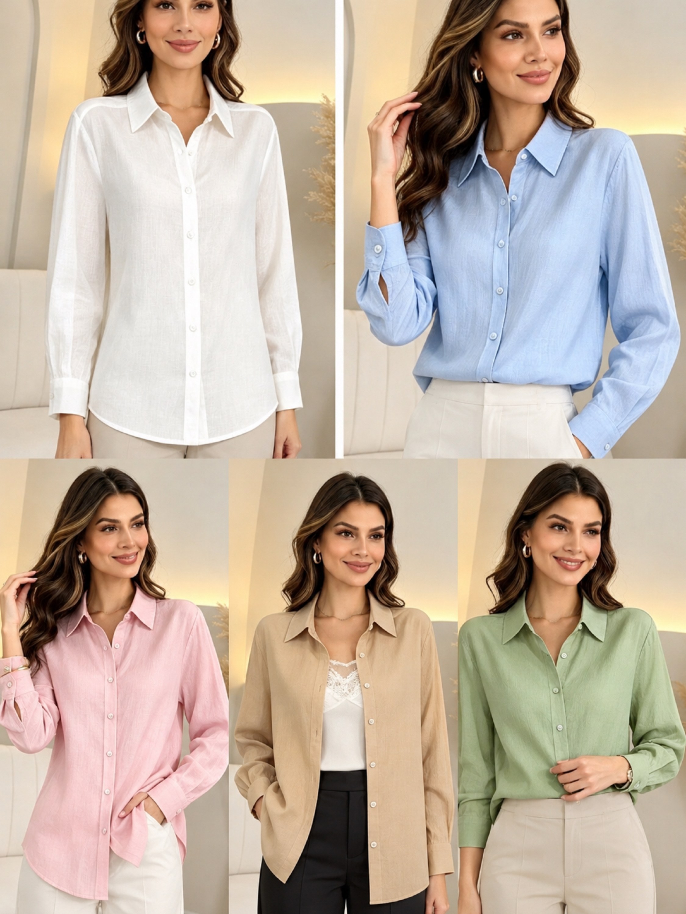 Camisa linho cores verão novidade linda