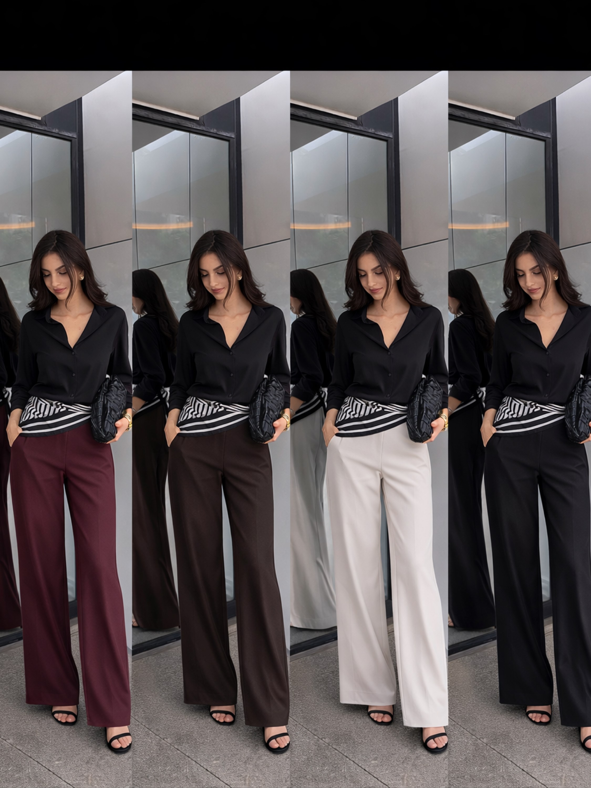 Pantalona com lenço linho de alfaitaria social muito linda