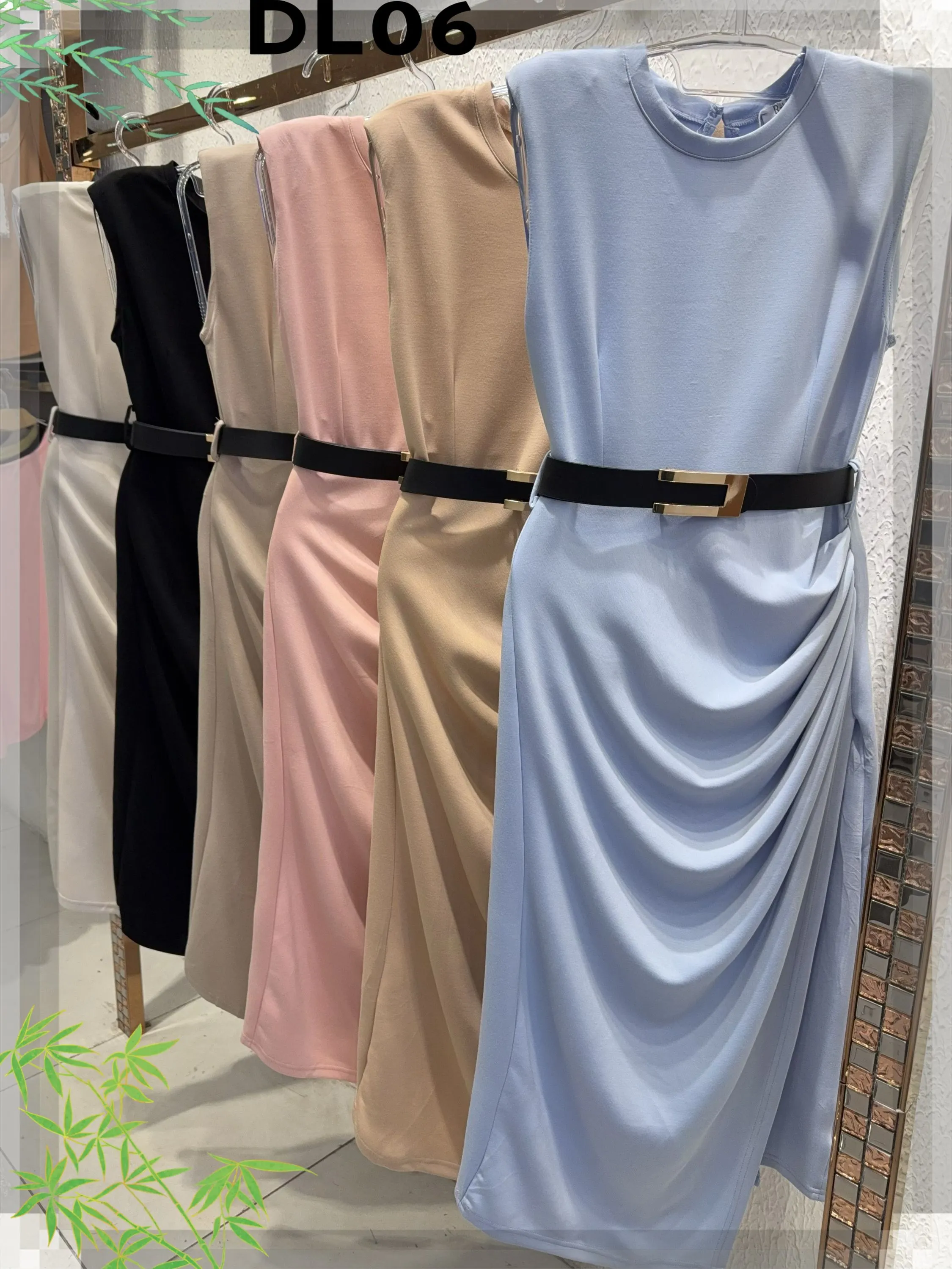 Vestido Algudao malha tem elastano com cinto novidade linda