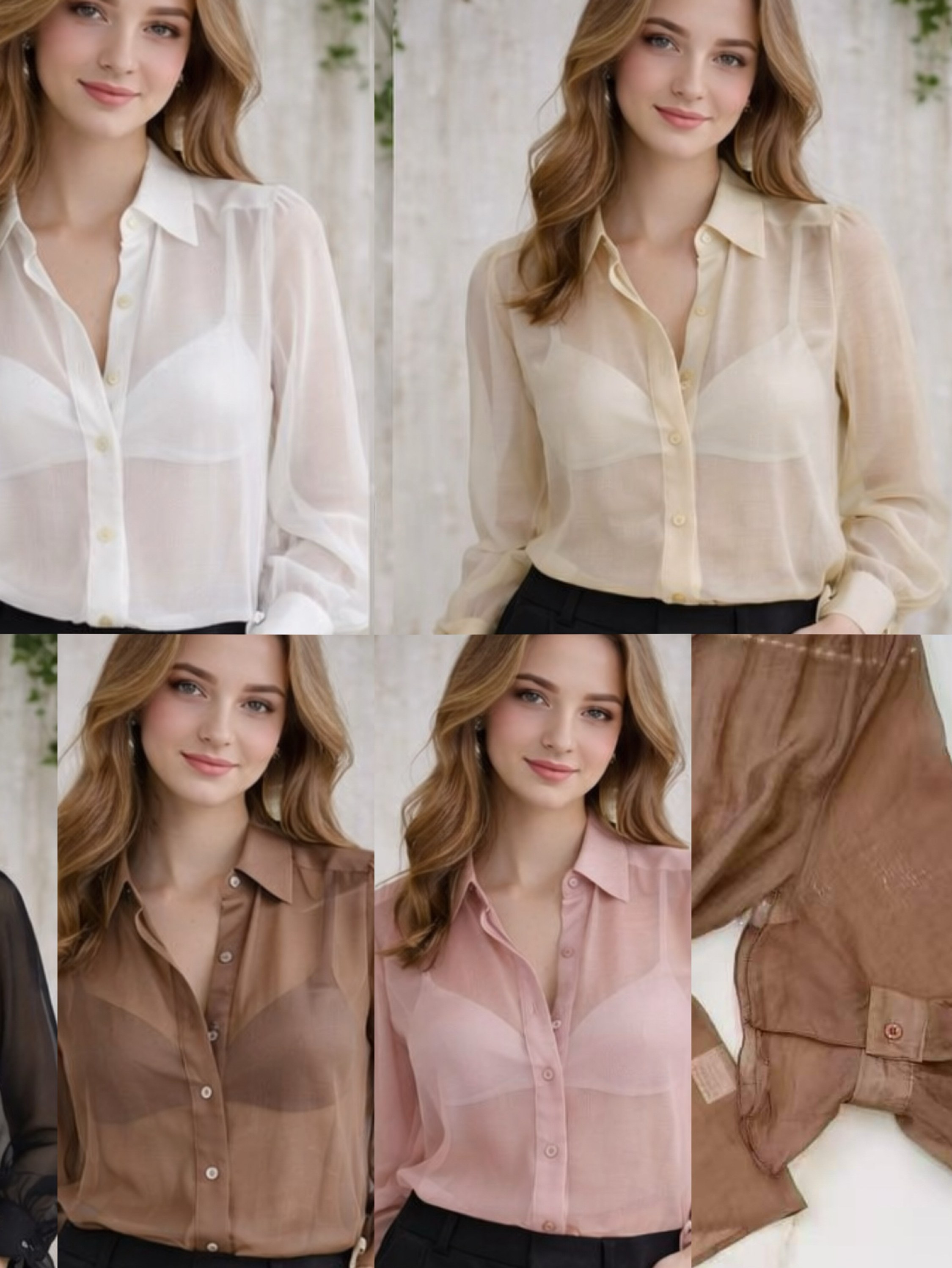 Camisa social transparente novidade linda