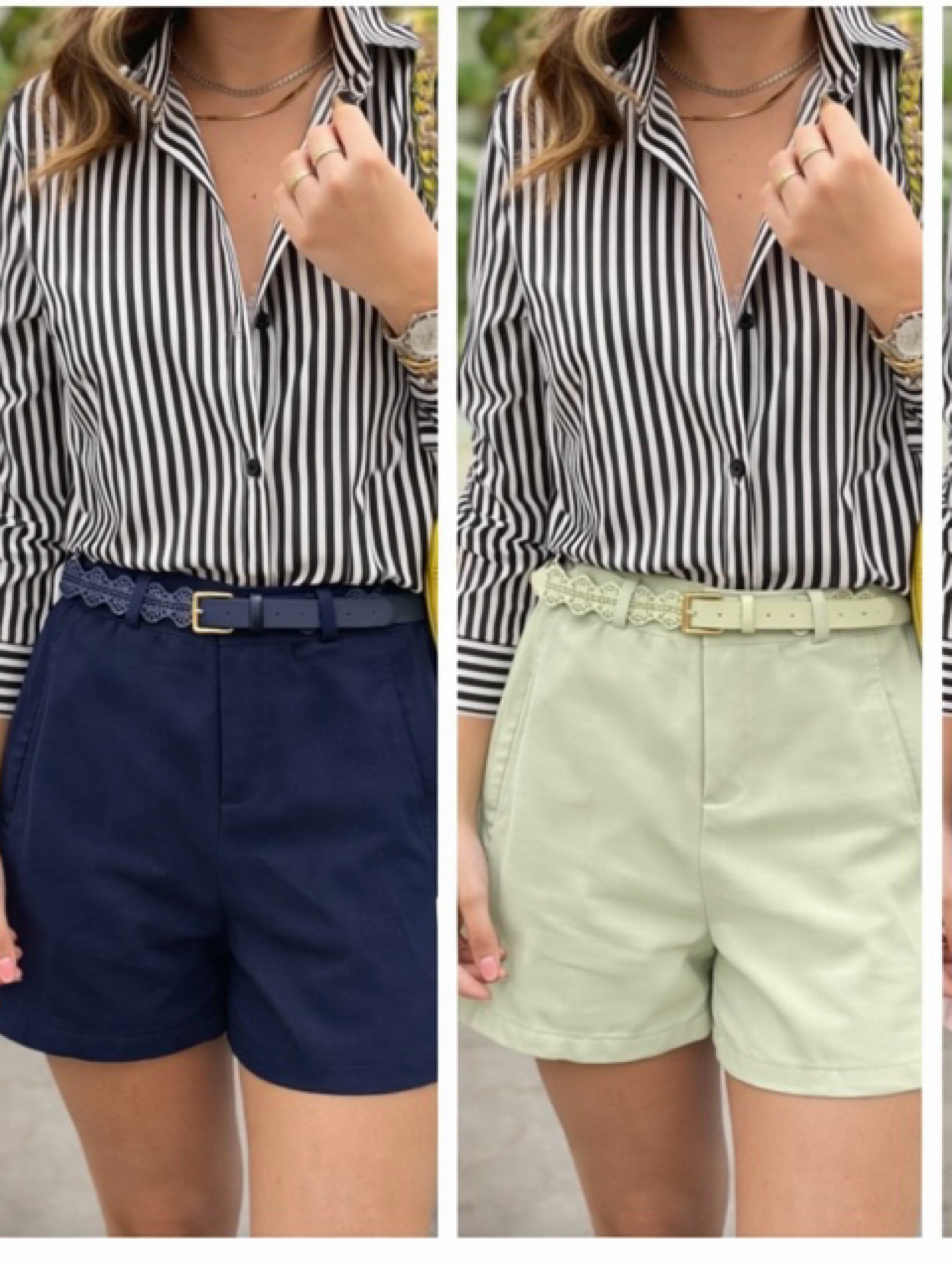 Short linho de varão com cinto social novidade linda