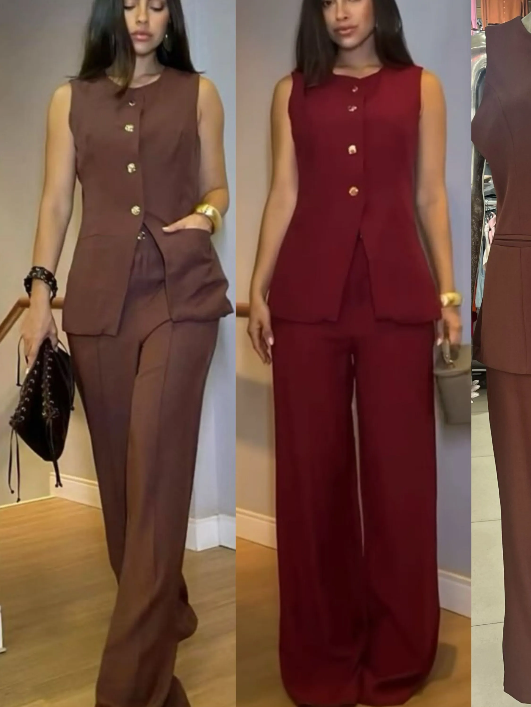Conjunto linho twil MAX colete com pantalona linda