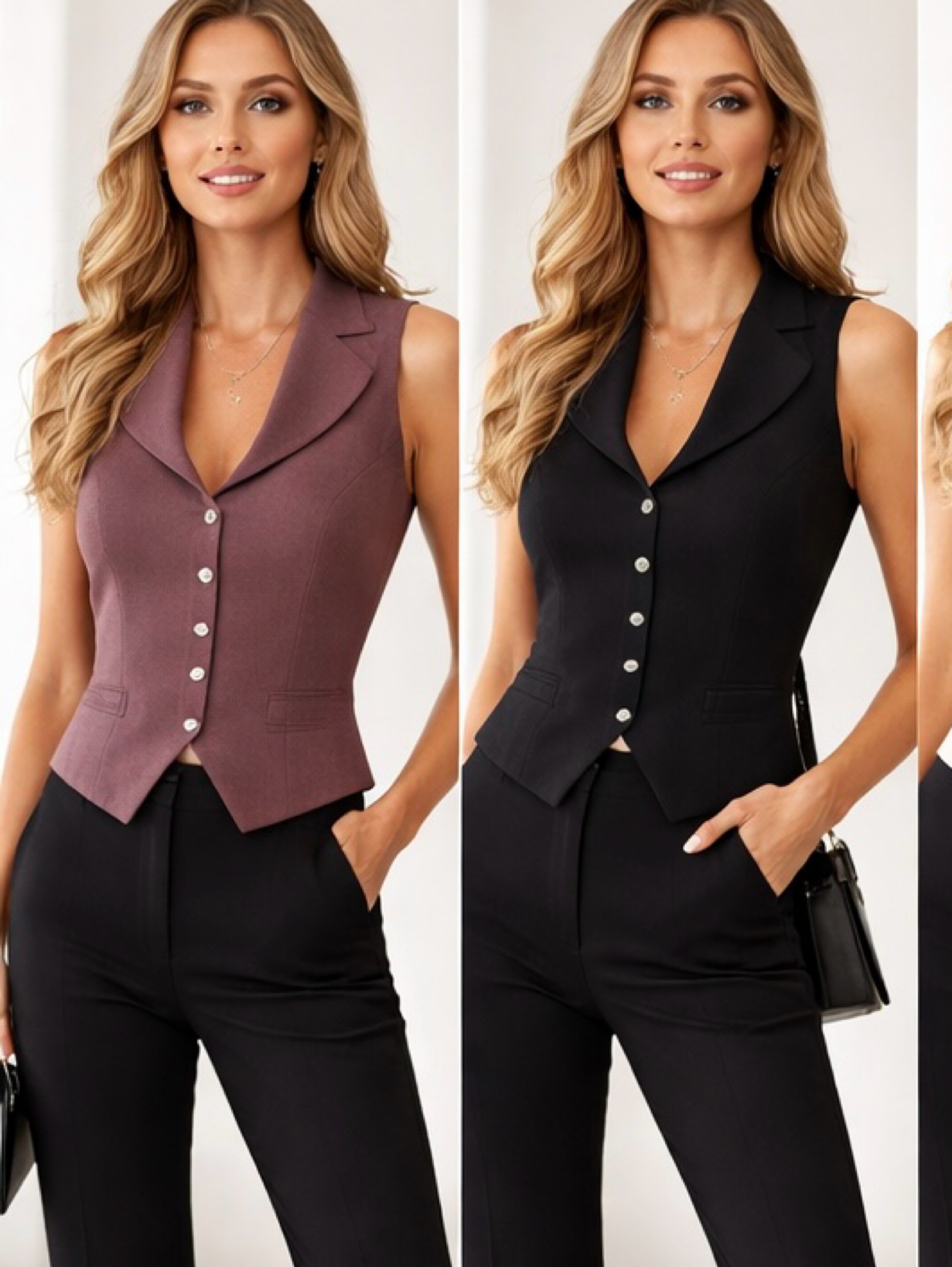 Colete com tricô motal social novidade linda