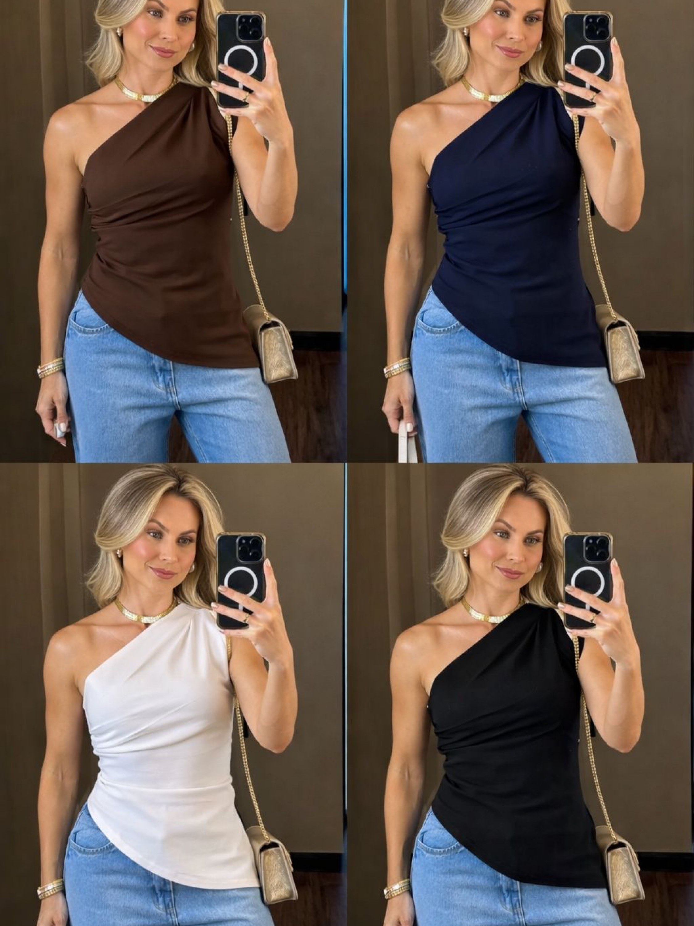 Blusa um manga com elatano modelo Zara linda