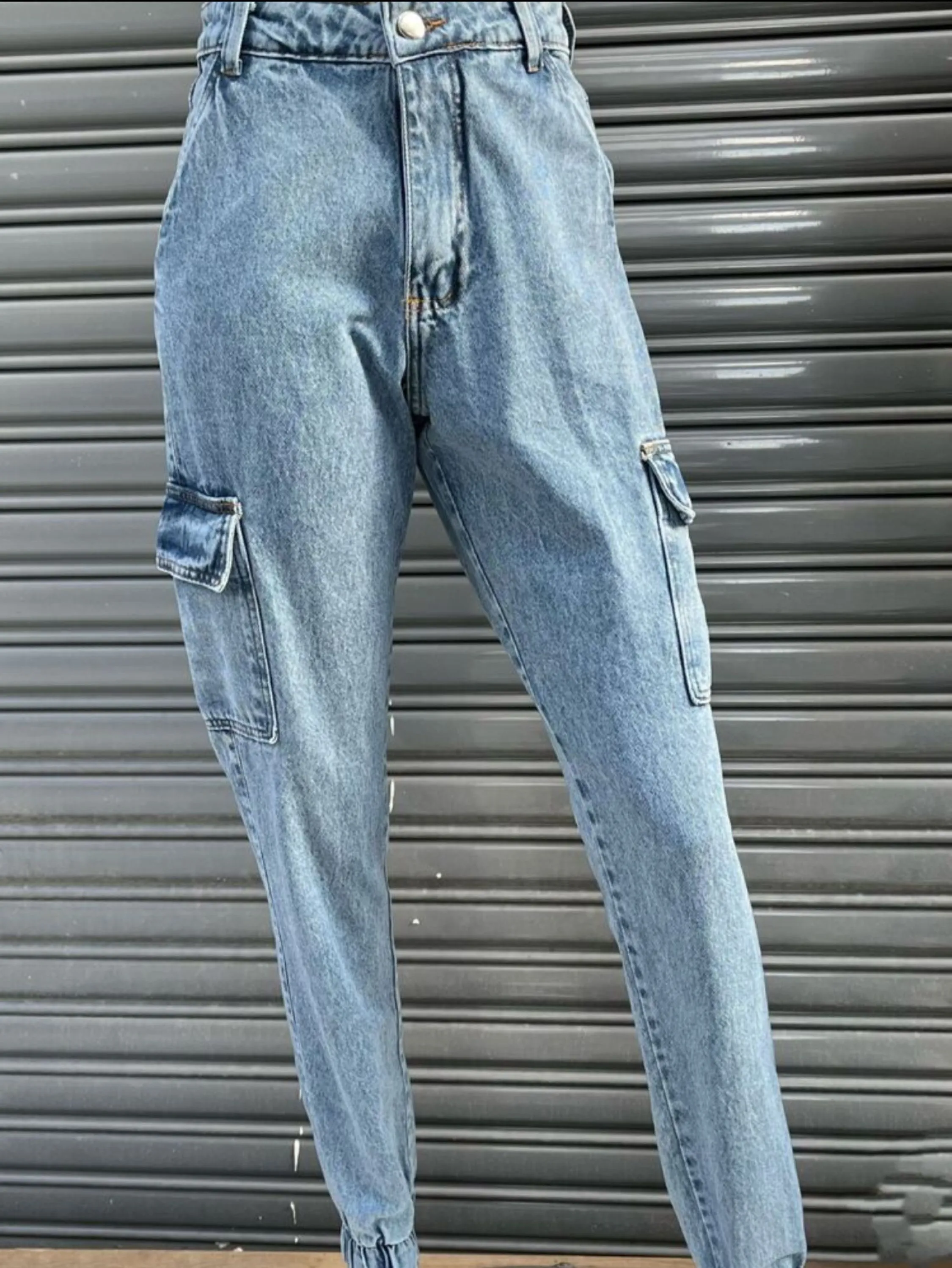 Calça jeans cargo Jogger novidade