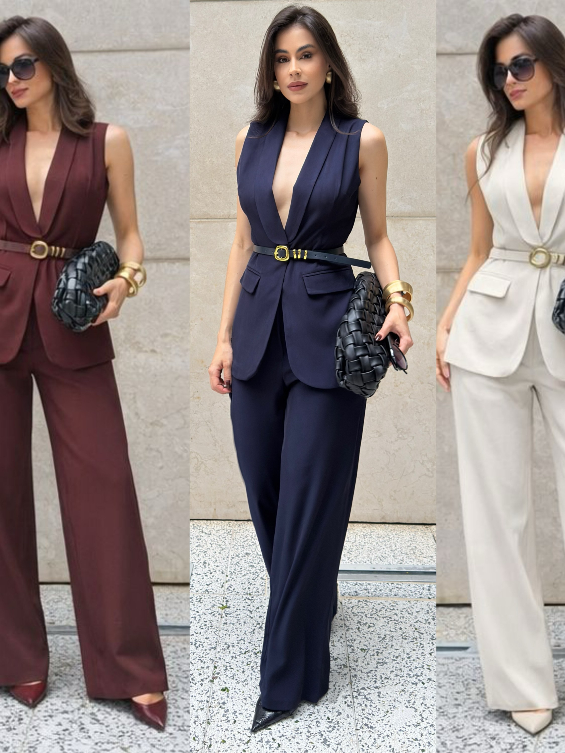 Conjunto linho de alfaitaria MAX sicial novidade linda