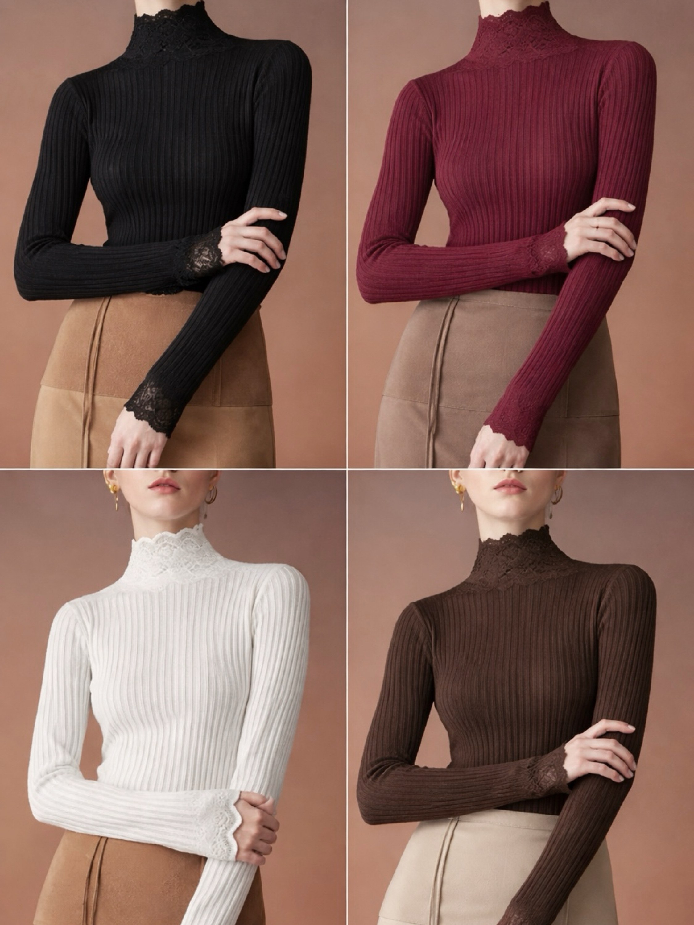 Blusa decido novo tem elastano com renda moda linda