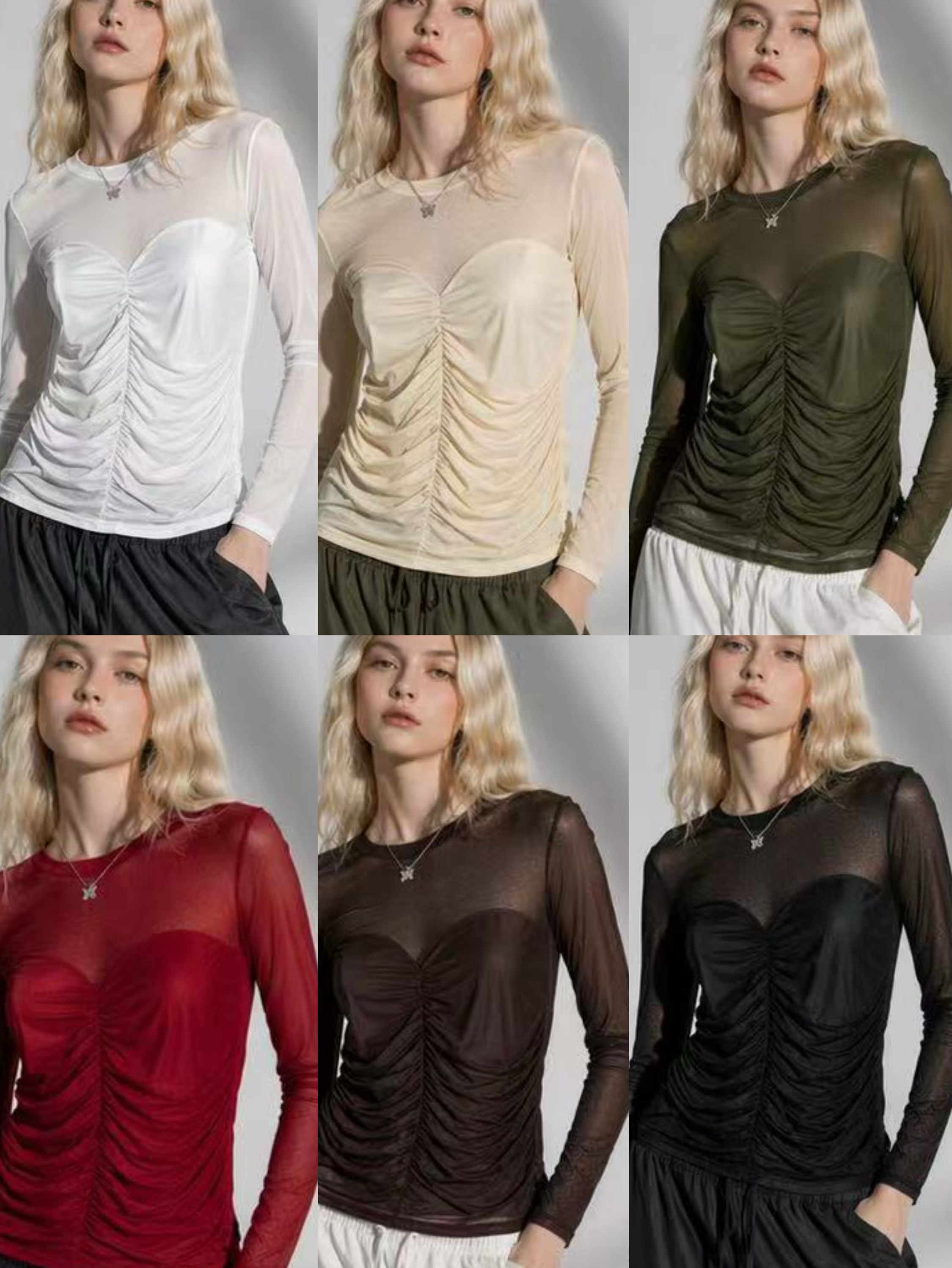 Blusa tule com decido novo tem elastano social linda