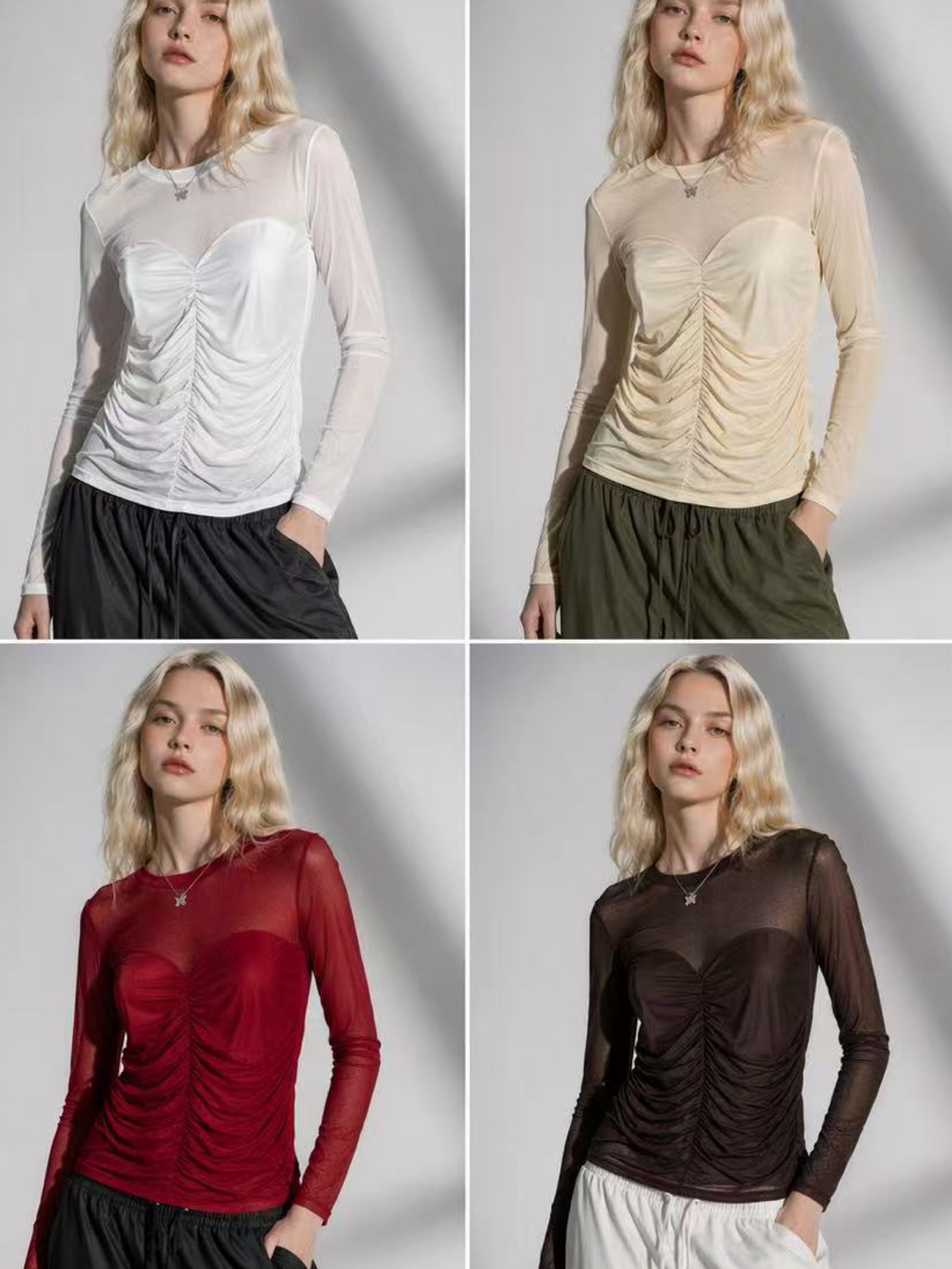 Blusa tule com decido novo tem elastano social linda