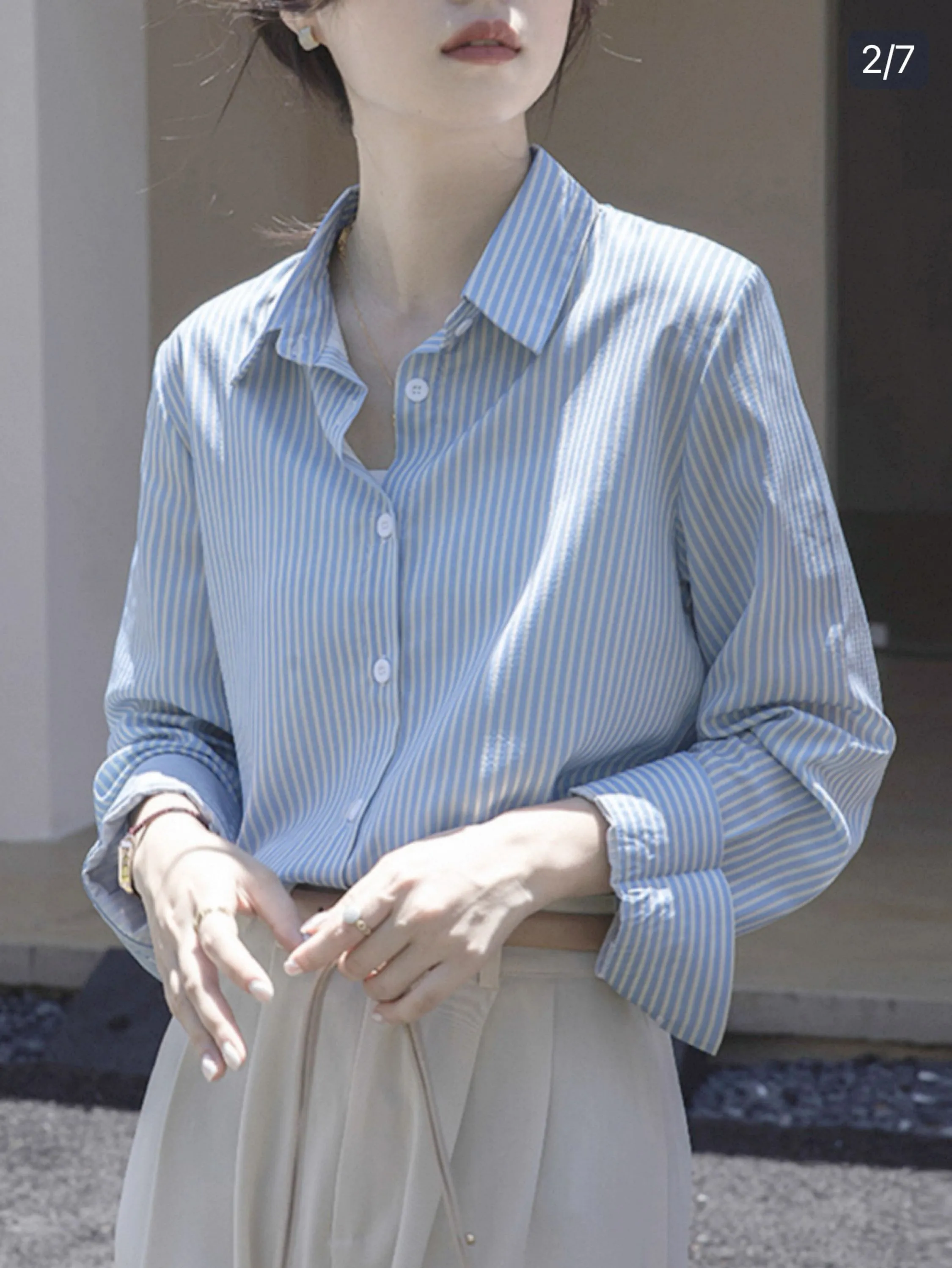 Camisa listrada vescose linho social novidade linda