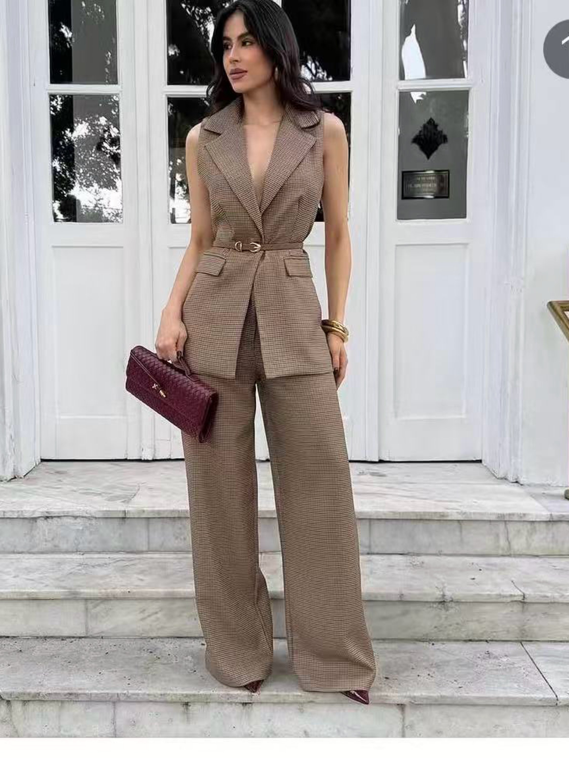 Conjunto xlz linho de alfaitaria social muito linda