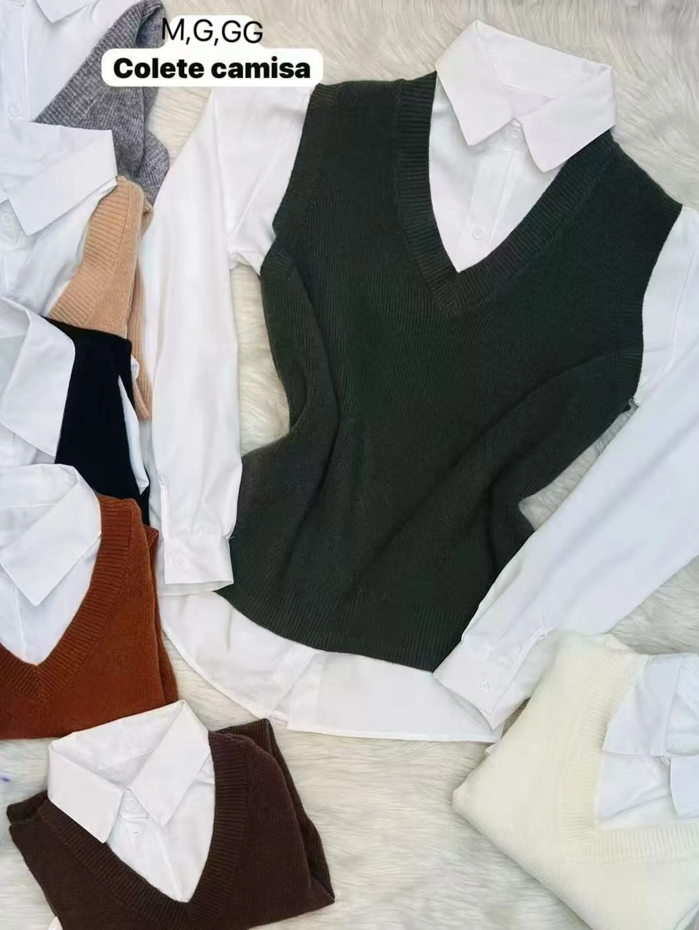 Conjunto camisa com colete motal novidade linda