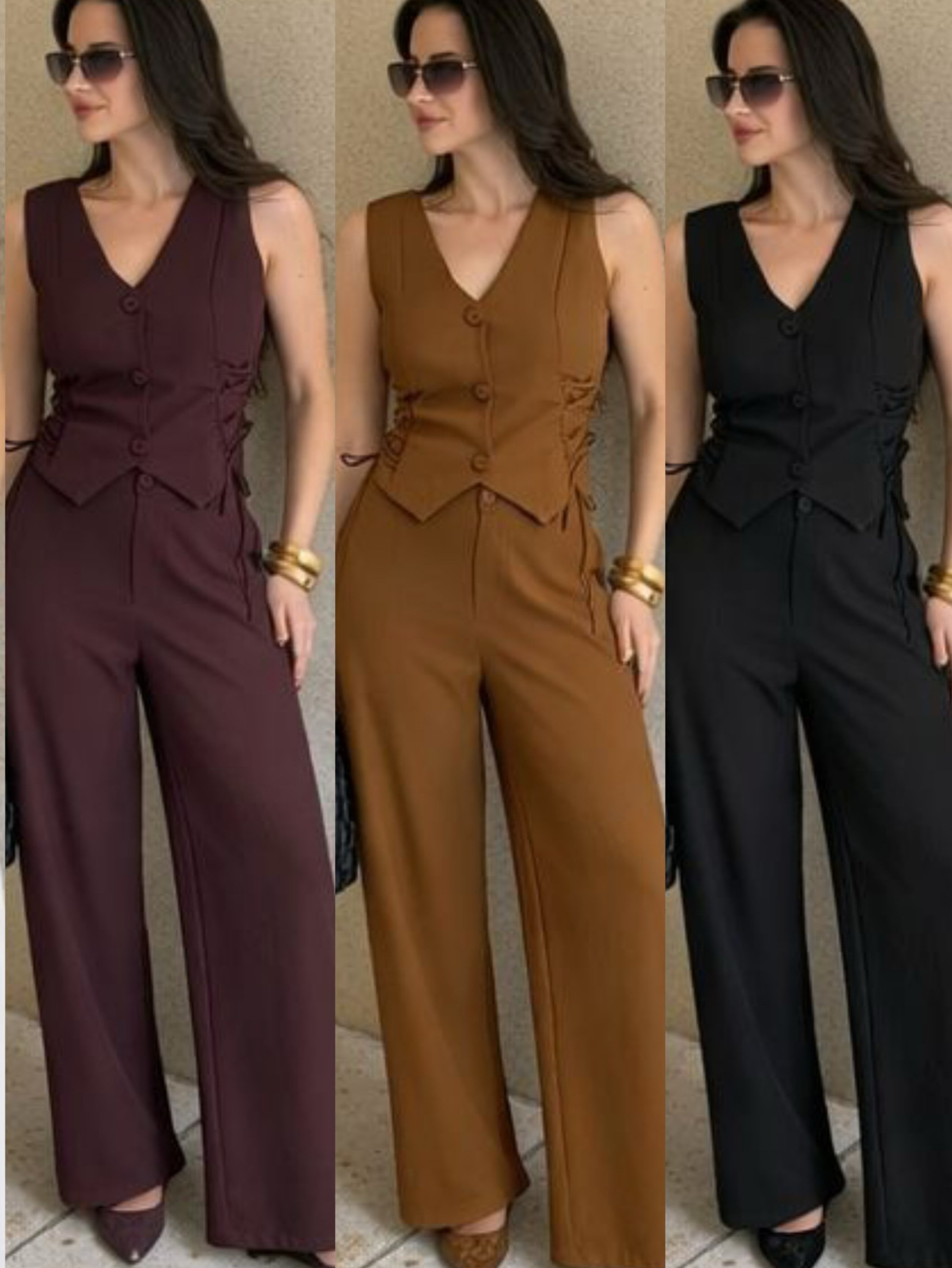 Conjunto linho de alfaitaria social novidade bem linda