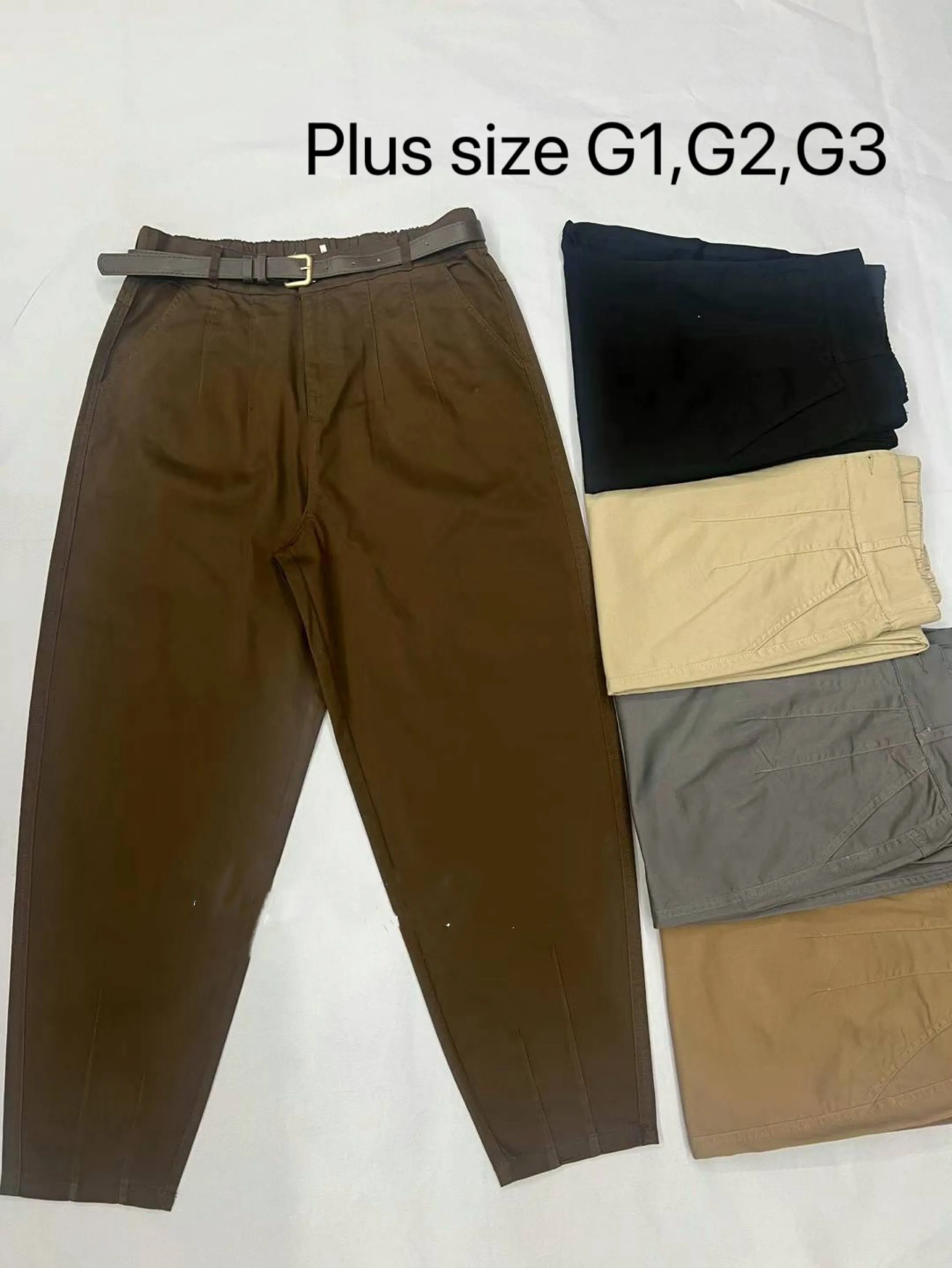 Calça saija com cinto plus size novidade