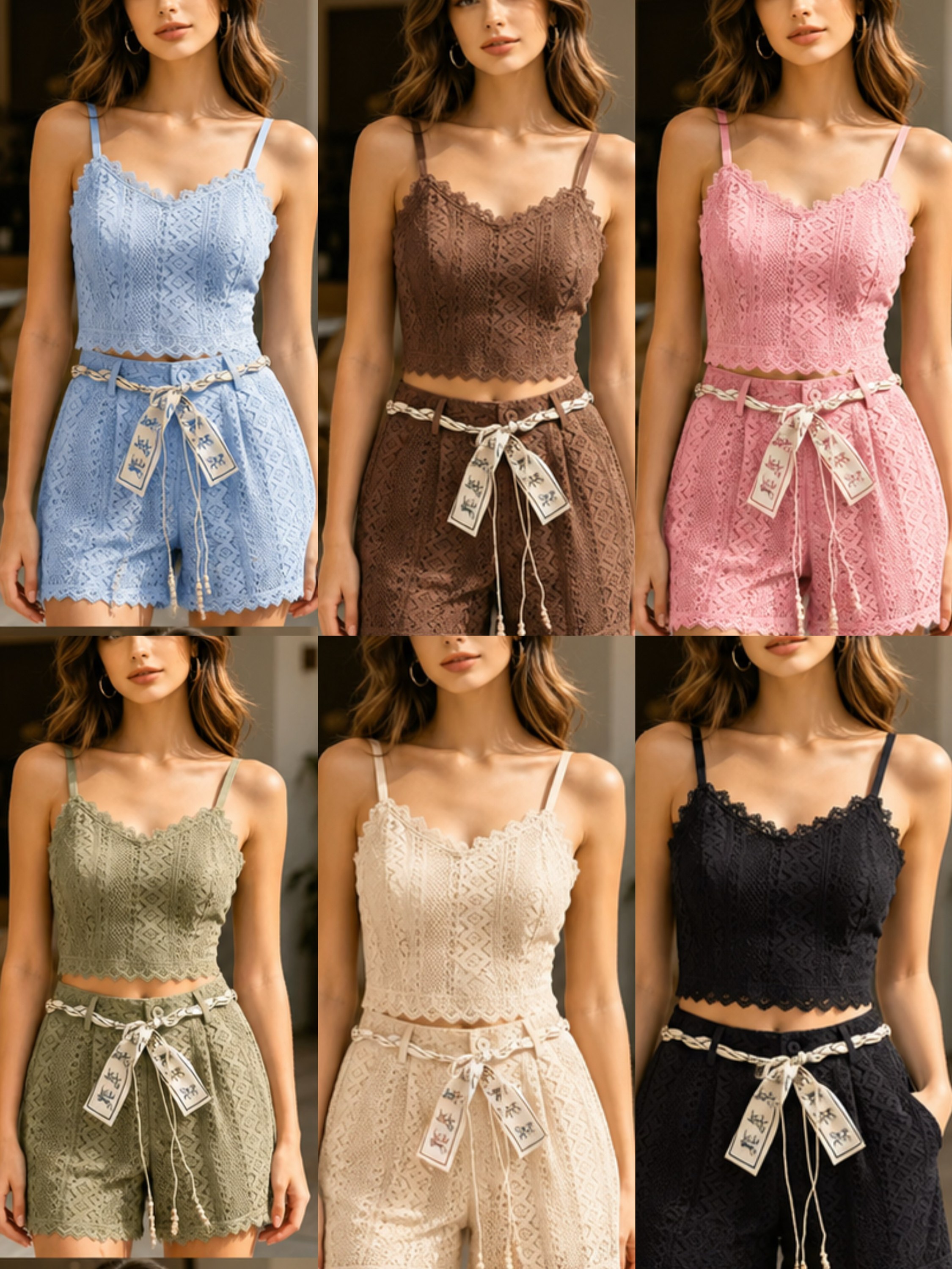 Conjunto renda vem com cinto novidade linda